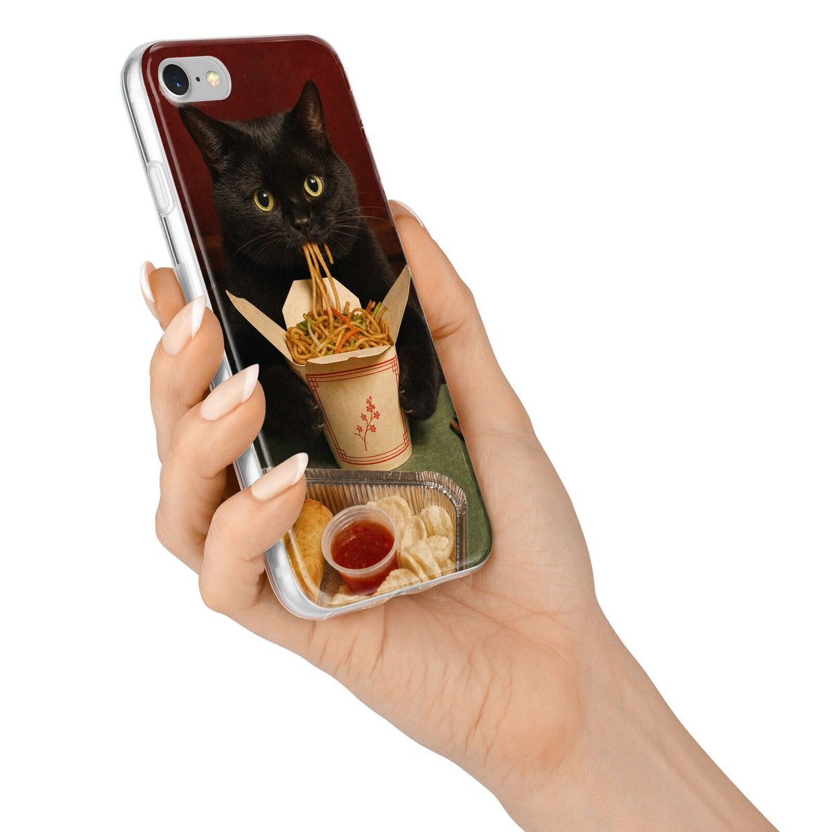 Midnight Chow Mein iPhone 7 Bumper Case on Silver iPhone Alternative Image