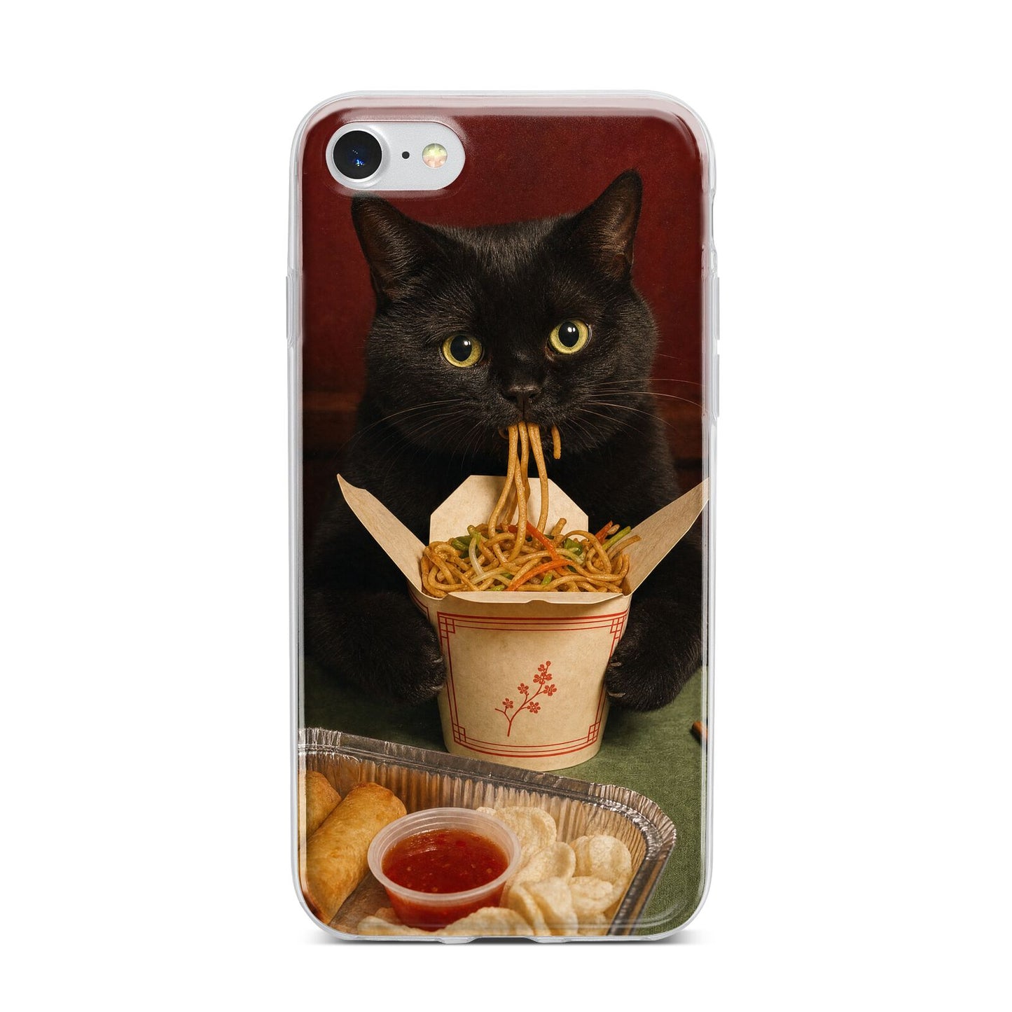 Midnight Chow Mein iPhone 7 Bumper Case on Silver iPhone