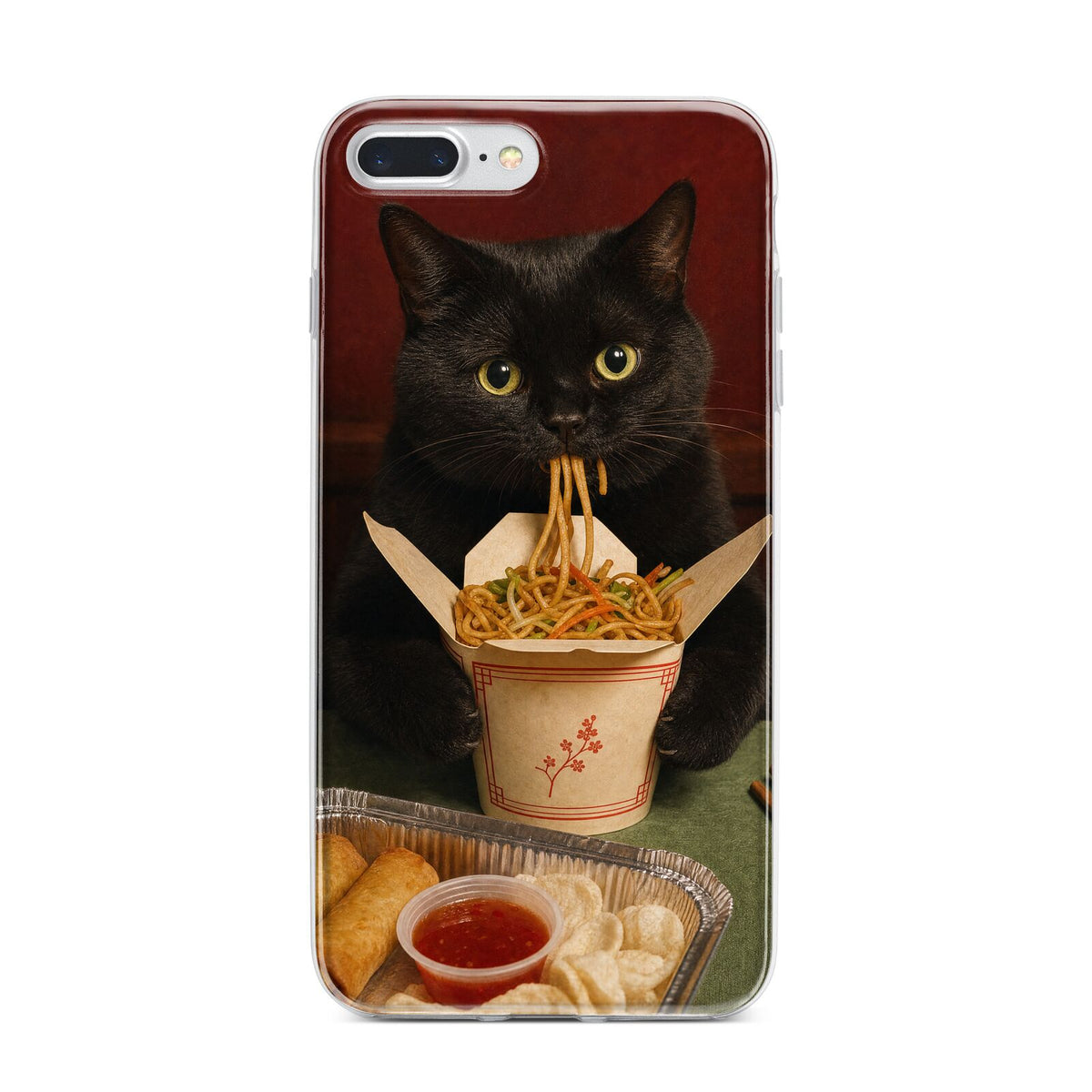 Midnight Chow Mein iPhone 7 Plus Bumper Case on Silver iPhone