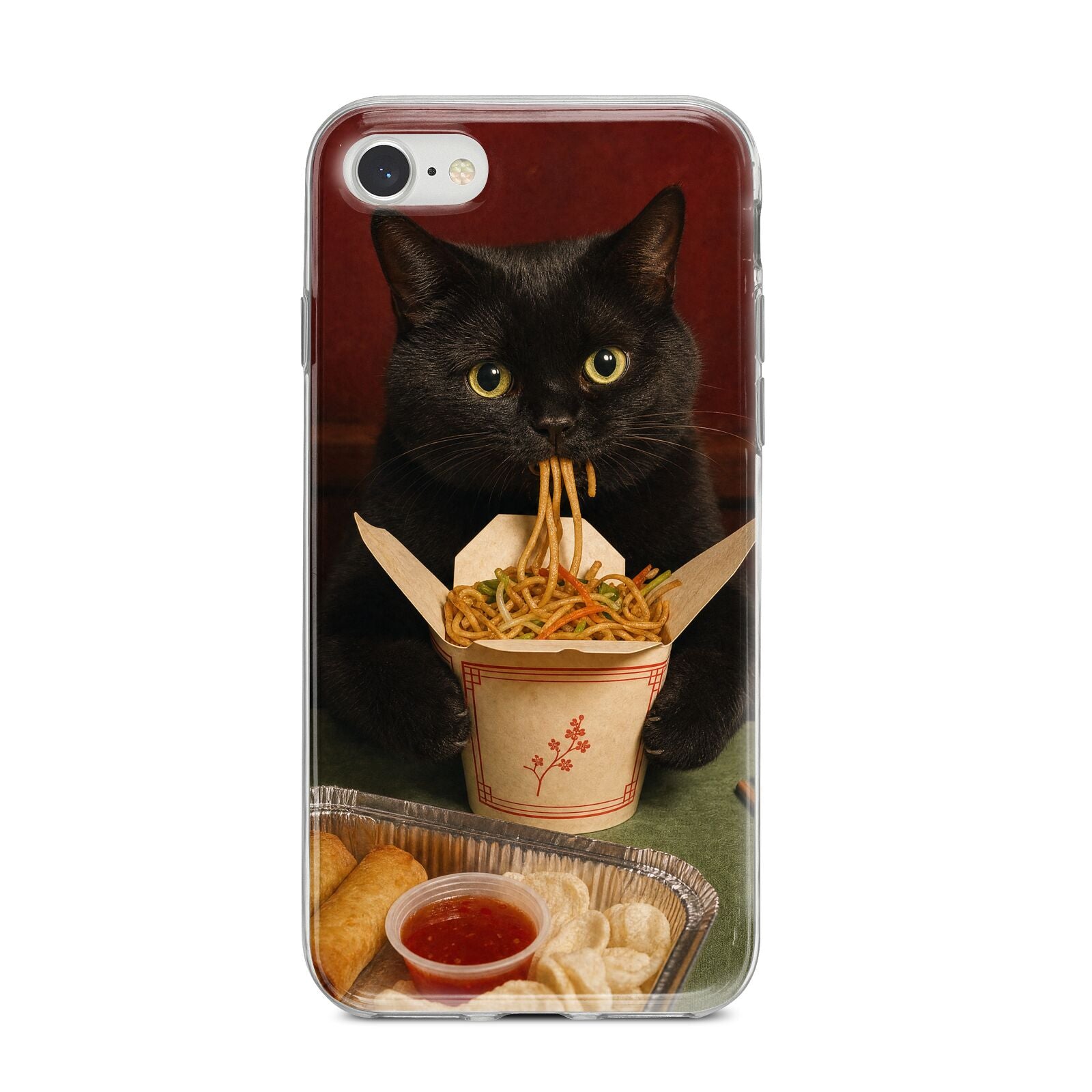 Midnight Chow Mein iPhone 8 Bumper Case on Silver iPhone