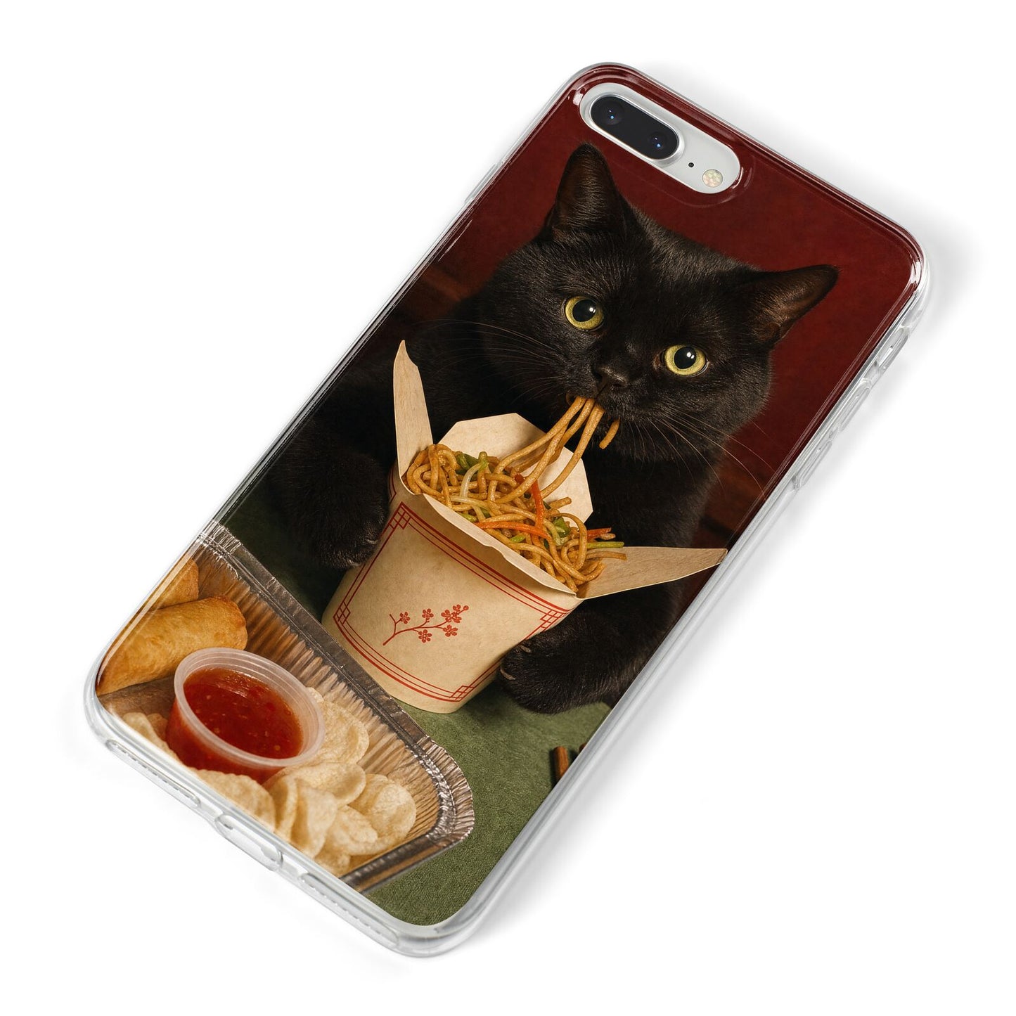 Midnight Chow Mein iPhone 8 Plus Bumper Case on Silver iPhone Alternative Image