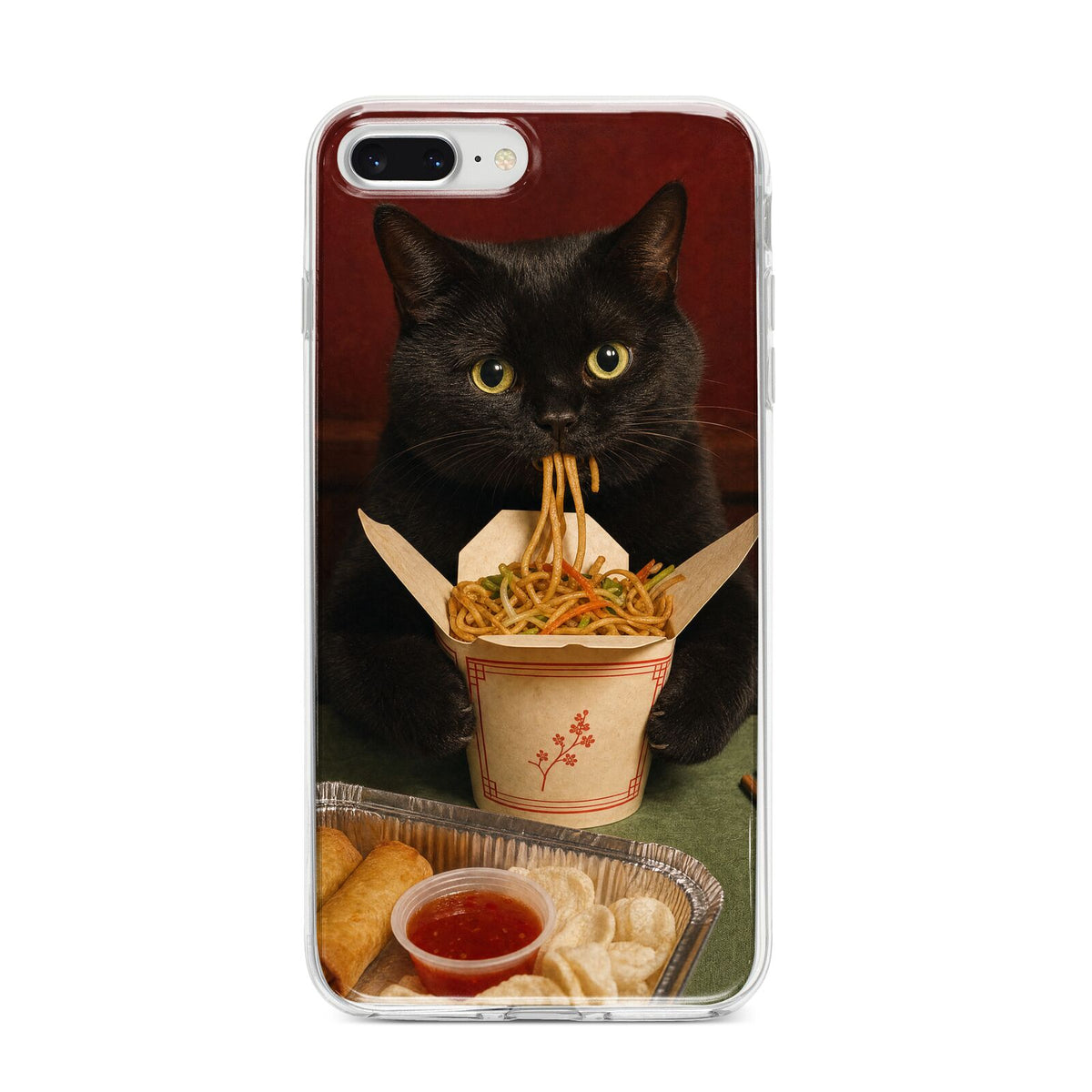 Midnight Chow Mein iPhone 8 Plus Bumper Case on Silver iPhone