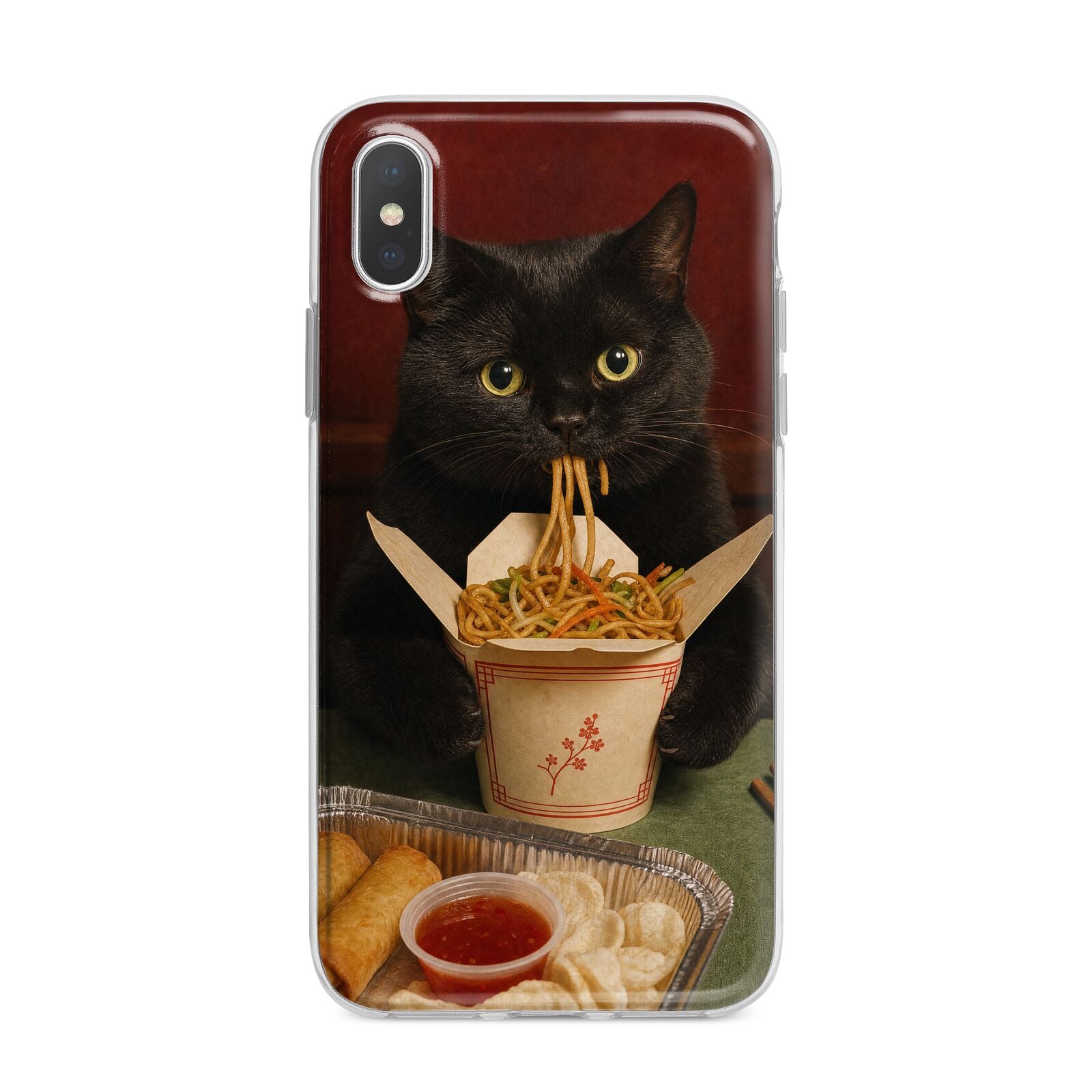 Midnight Chow Mein iPhone X Bumper Case on Silver iPhone Alternative Image 1