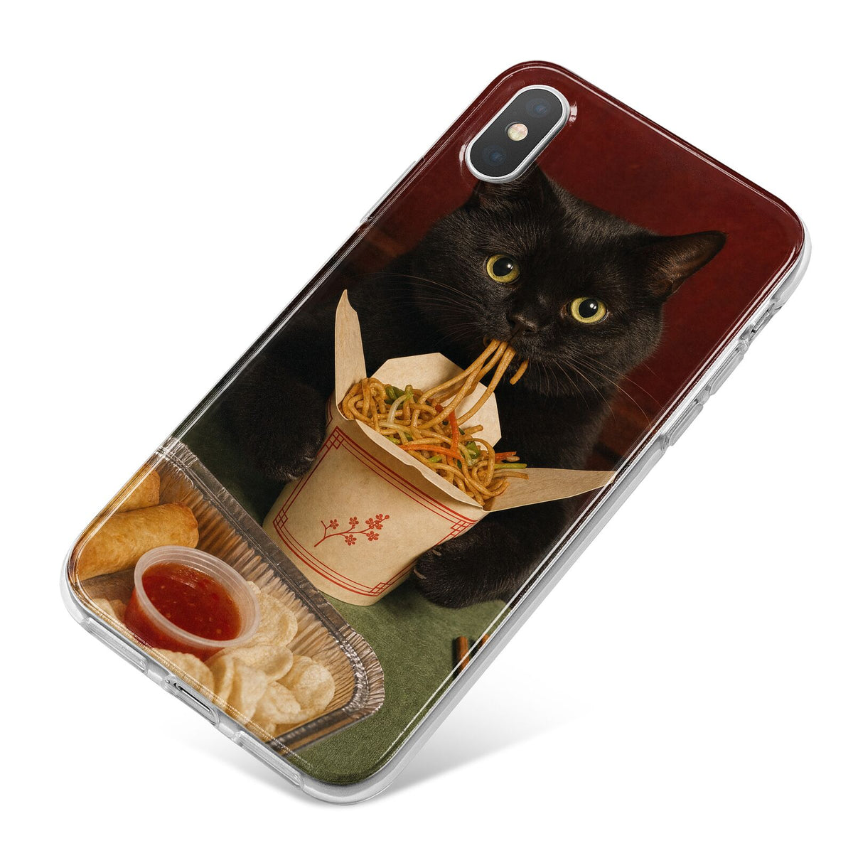 Midnight Chow Mein iPhone X Bumper Case on Silver iPhone
