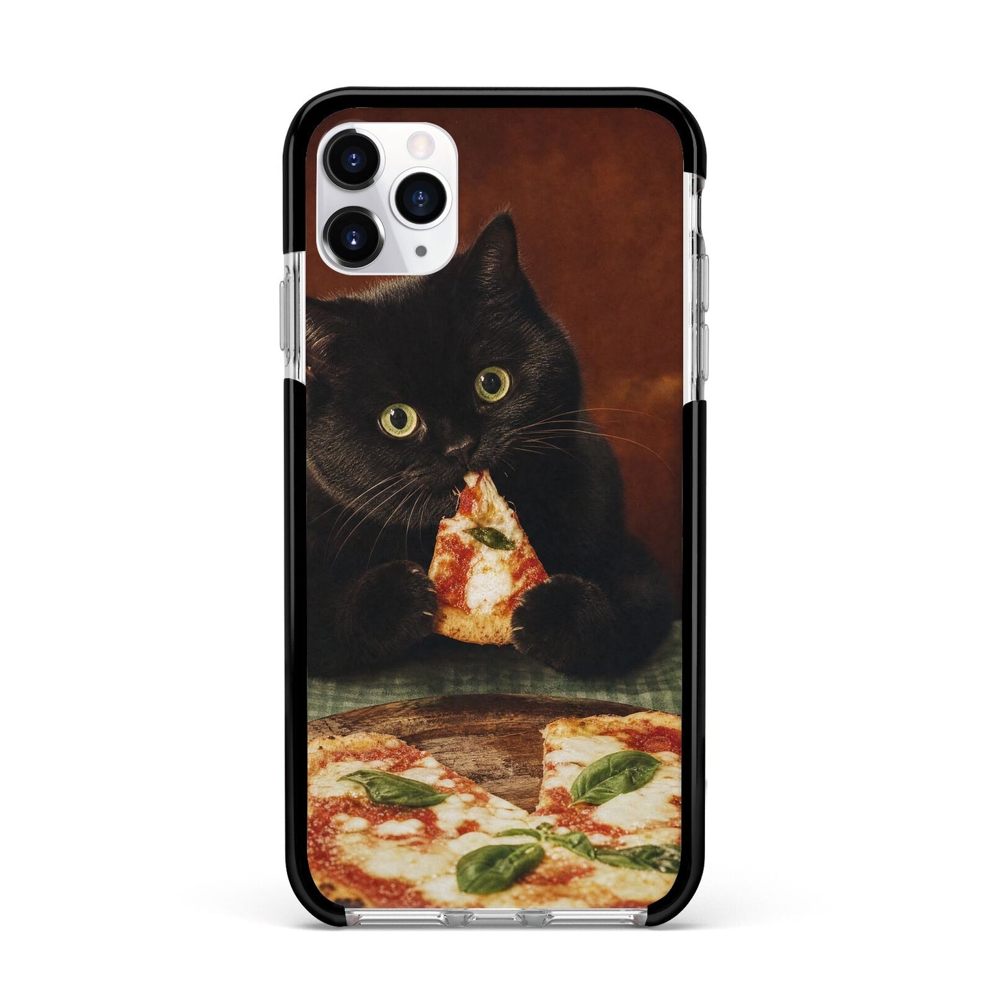 Midnight Margherita Apple iPhone 11 Pro Max in Silver with Black Impact Case