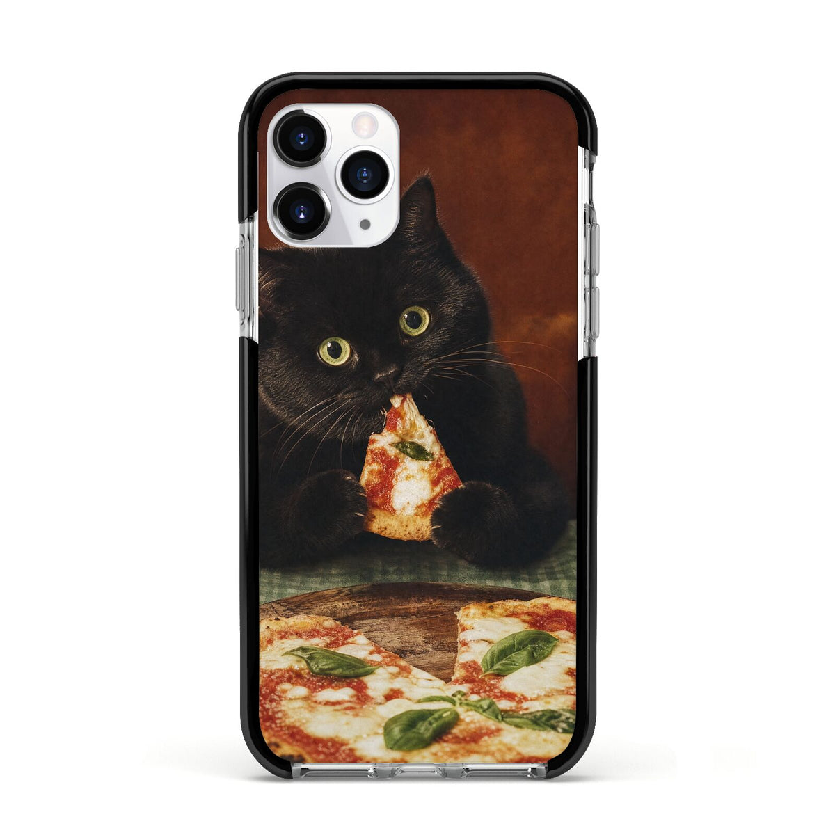 Midnight Margherita Apple iPhone 11 Pro in Silver with Black Impact Case