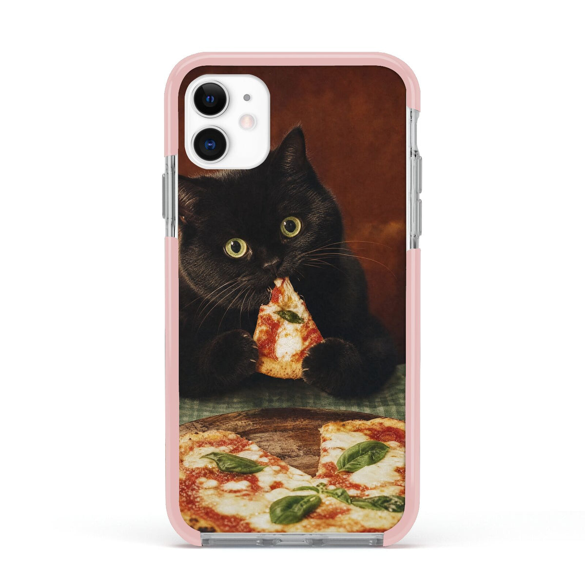 Midnight Margherita Apple iPhone 11 in White with Pink Impact Case
