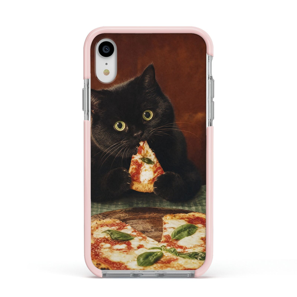 Midnight Margherita Apple iPhone XR Impact Case Pink Edge on Silver Phone
