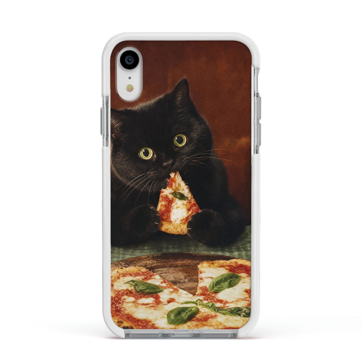 Midnight Margherita Apple iPhone XR Impact Case White Edge on Silver Phone