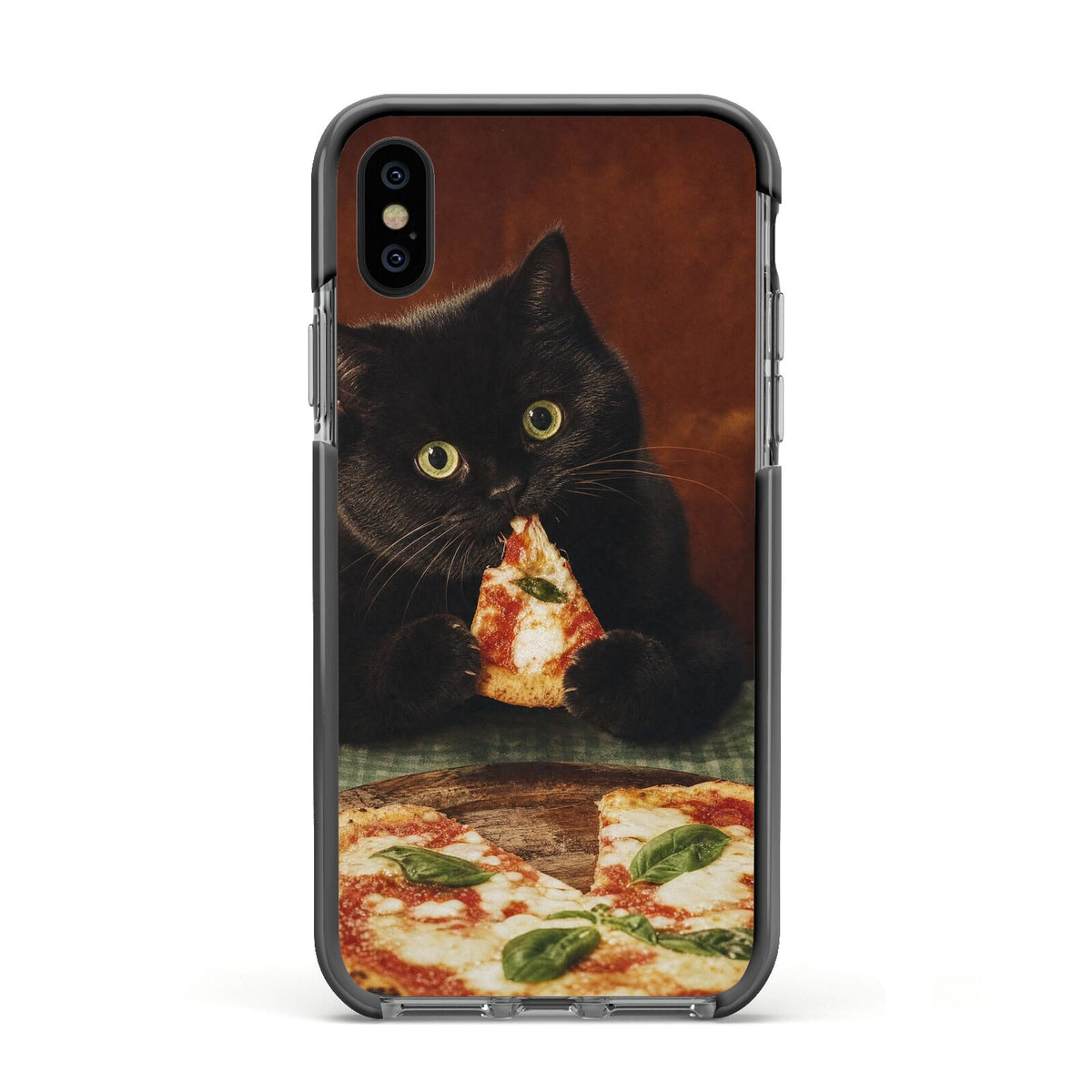 Midnight Margherita Apple iPhone Xs Impact Case Black Edge on Black Phone