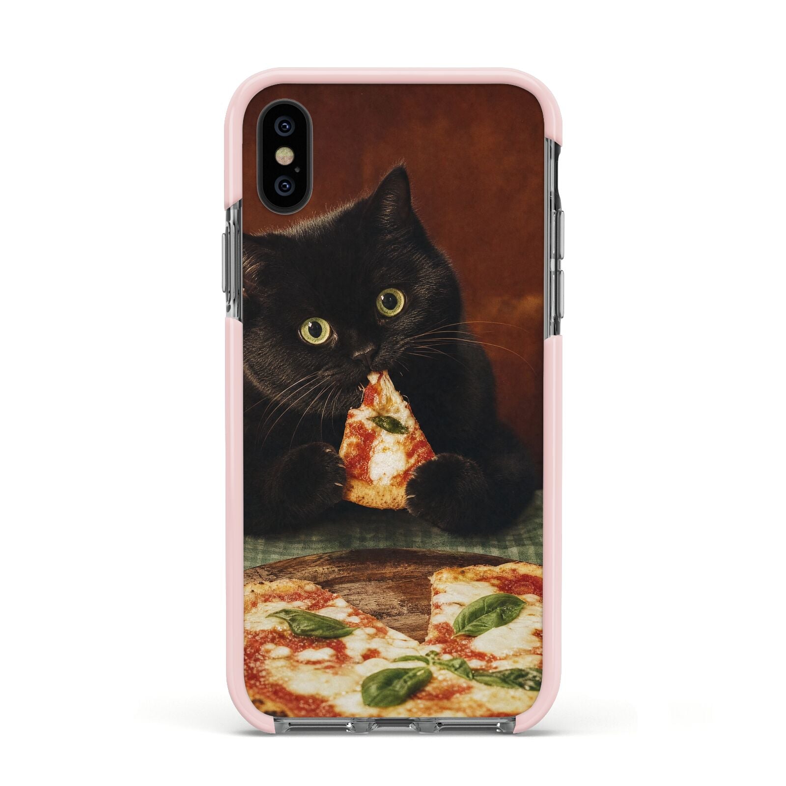 Midnight Margherita Apple iPhone Xs Impact Case Pink Edge on Black Phone
