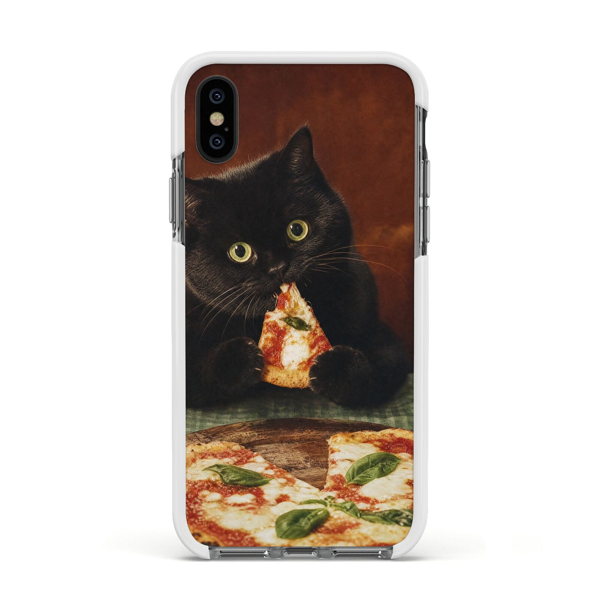 Midnight Margherita Apple iPhone Xs Impact Case White Edge on Black Phone
