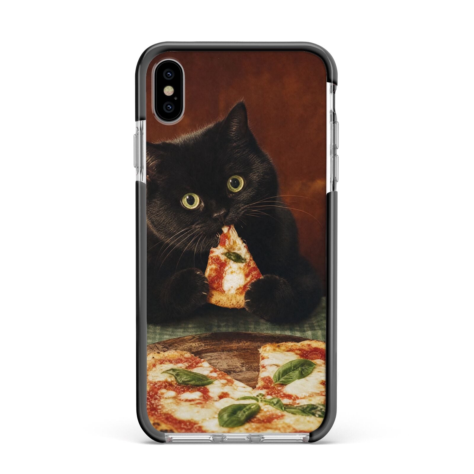Midnight Margherita Apple iPhone Xs Max Impact Case Black Edge on Silver Phone