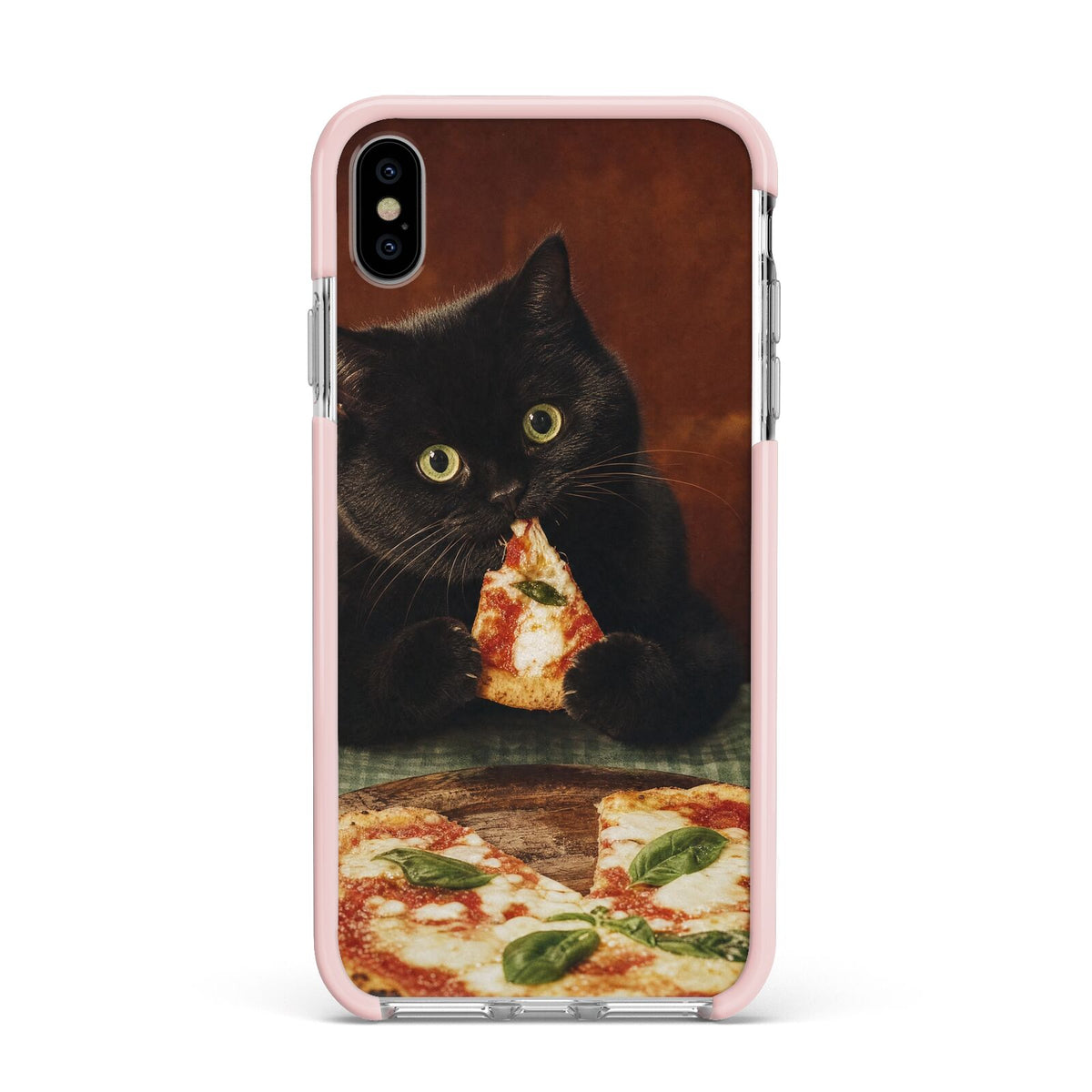 Midnight Margherita Apple iPhone Xs Max Impact Case Pink Edge on Silver Phone