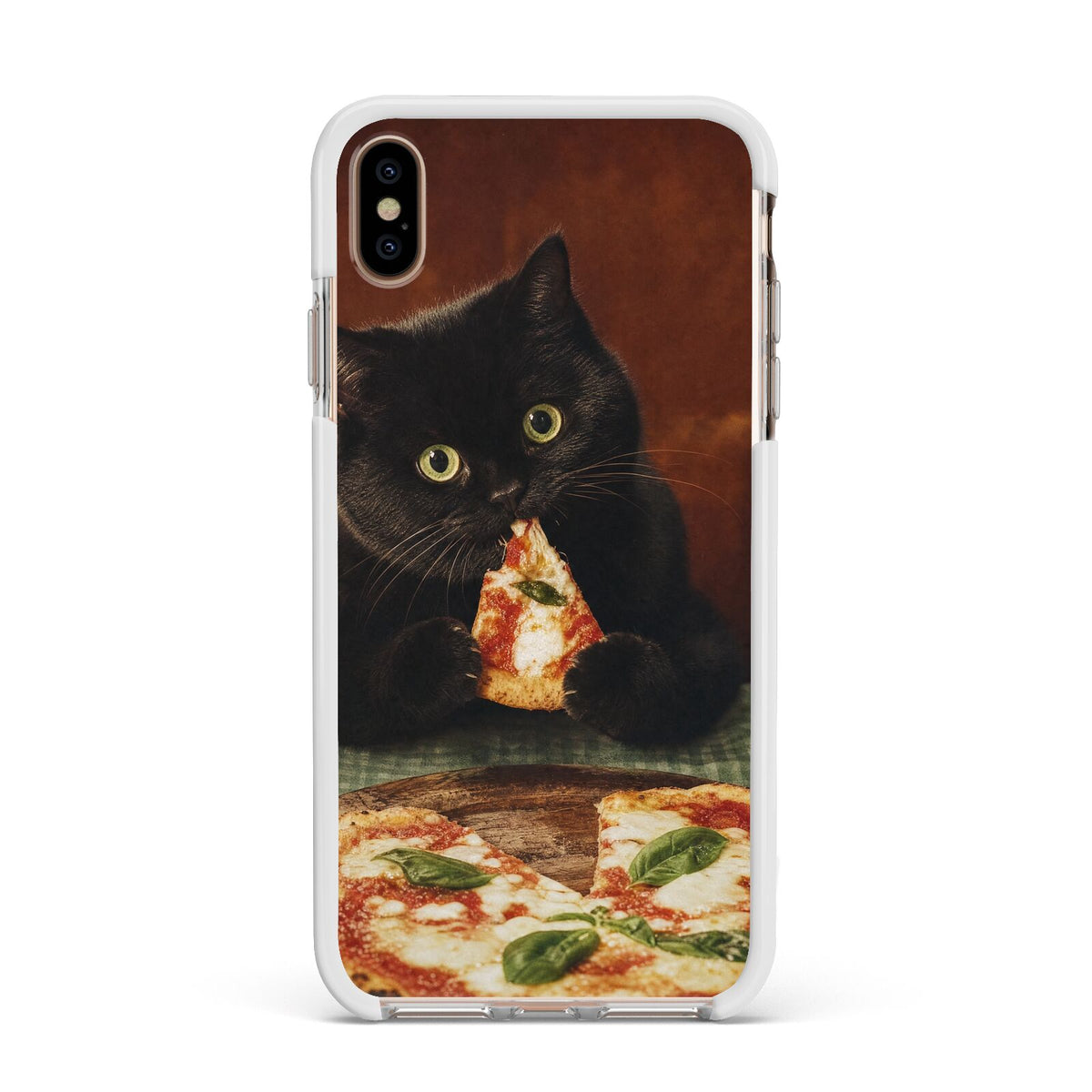 Midnight Margherita Apple iPhone Xs Max Impact Case White Edge on Gold Phone