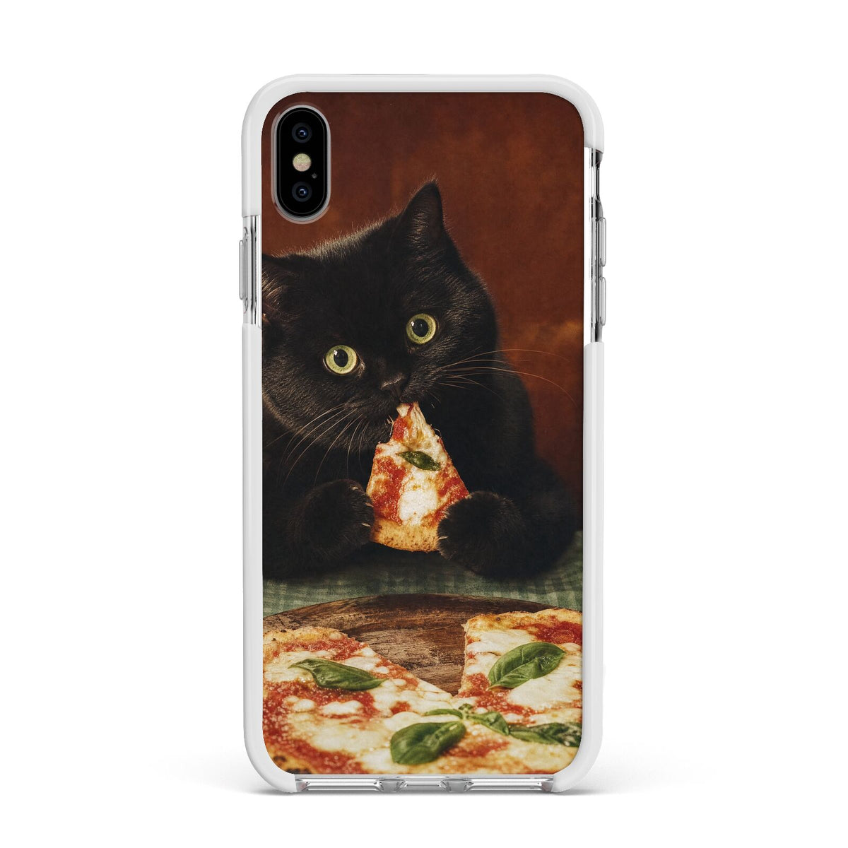 Midnight Margherita Apple iPhone Xs Max Impact Case White Edge on Silver Phone