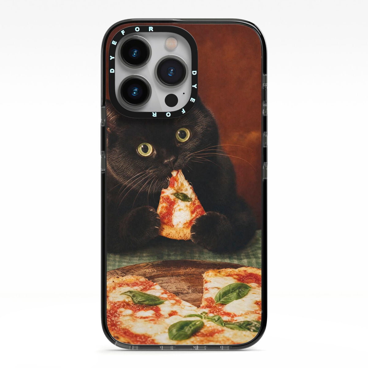 Midnight Margherita iPhone 13 Pro Black Impact Case on Silver phone