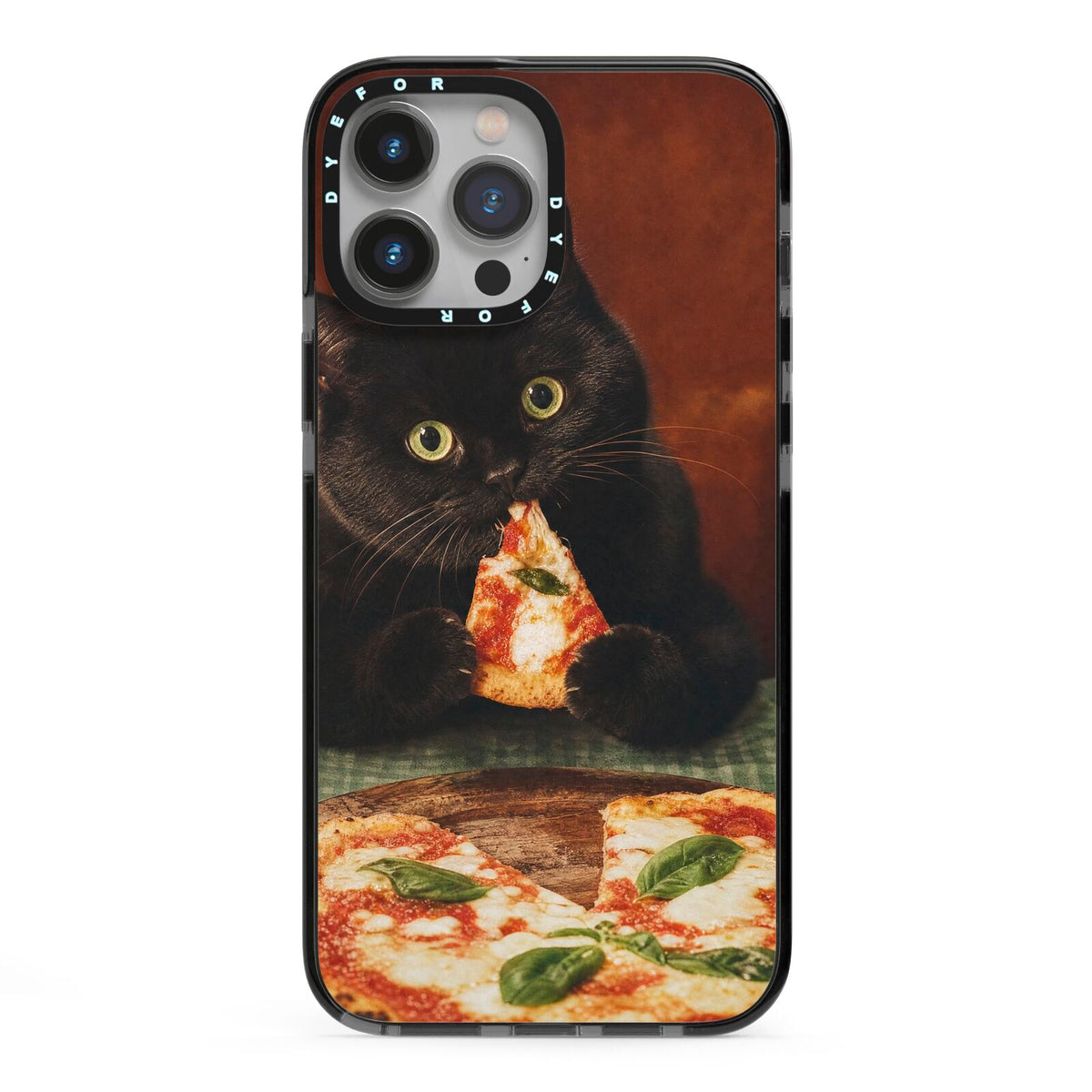 Midnight Margherita iPhone 13 Pro Max Black Impact Case on Silver phone