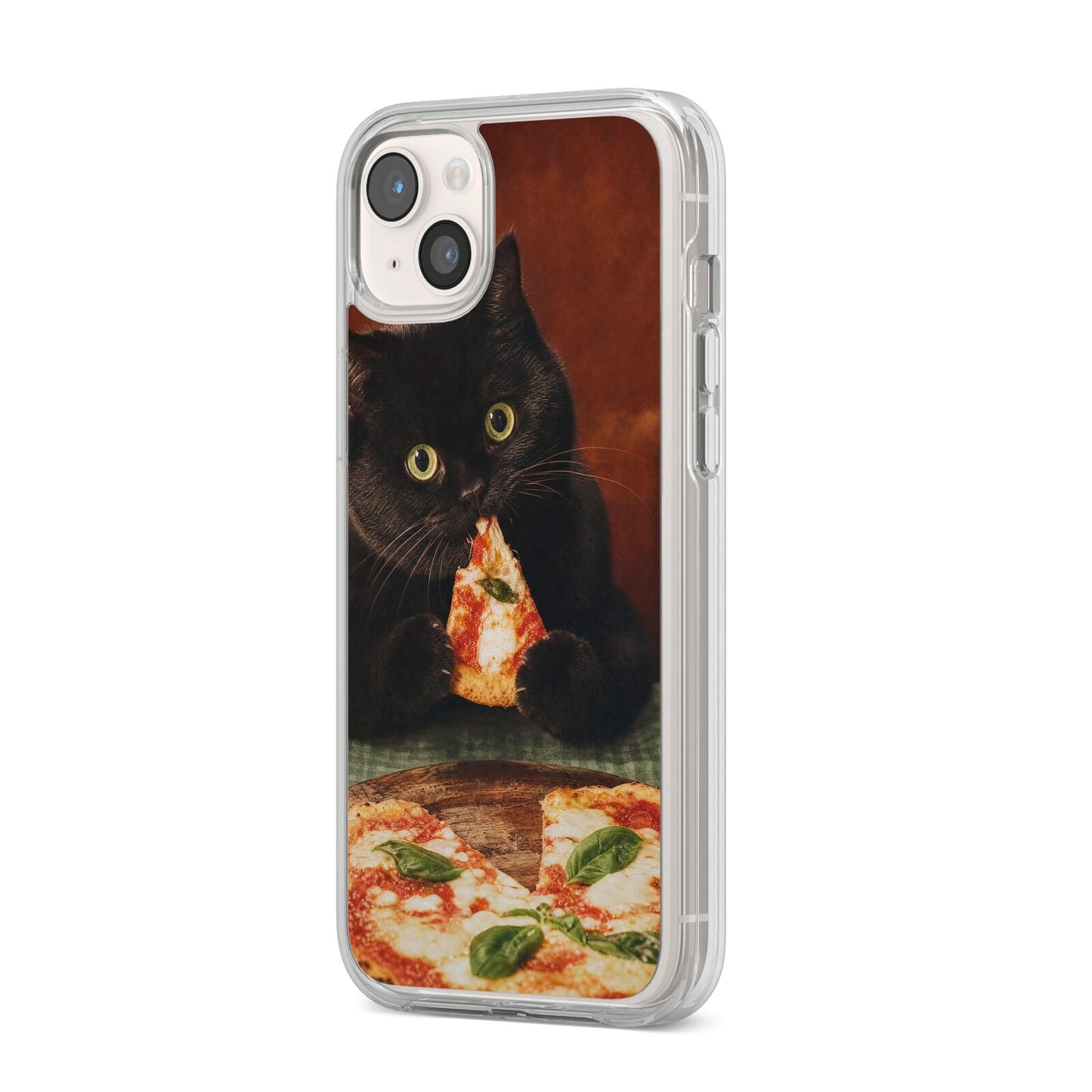 Midnight Margherita iPhone 14 Plus Clear Tough Case Starlight Angled Image