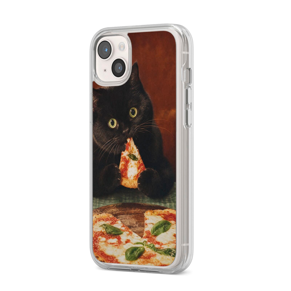 Midnight Margherita iPhone 14 Plus Clear Tough Case Starlight Angled Image