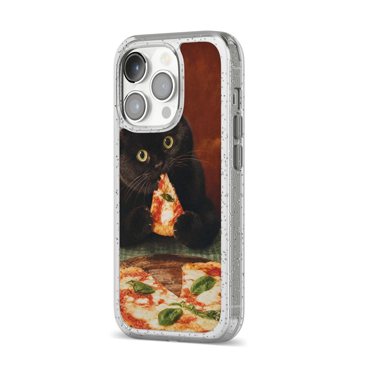 Midnight Margherita iPhone 14 Pro Glitter Tough Case Silver Angled Image