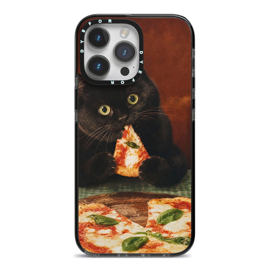 Midnight Margherita iPhone 14 Pro Max Black Impact Case on Silver phone