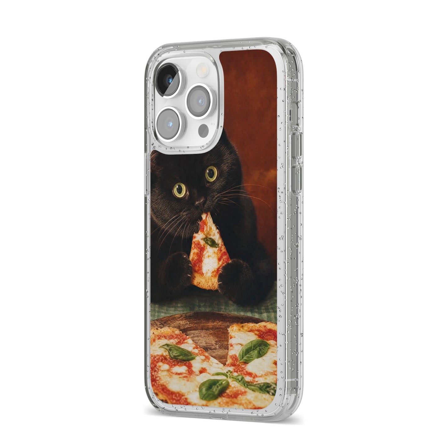Midnight Margherita iPhone 14 Pro Max Glitter Tough Case Silver Angled Image