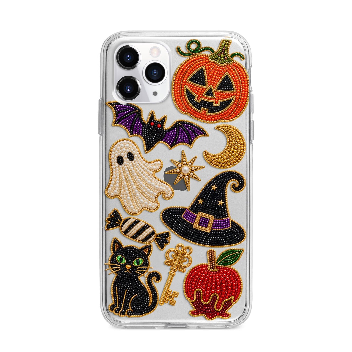 Midnight Mischief Charms Apple iPhone 11 Pro Max in Silver with Bumper Case