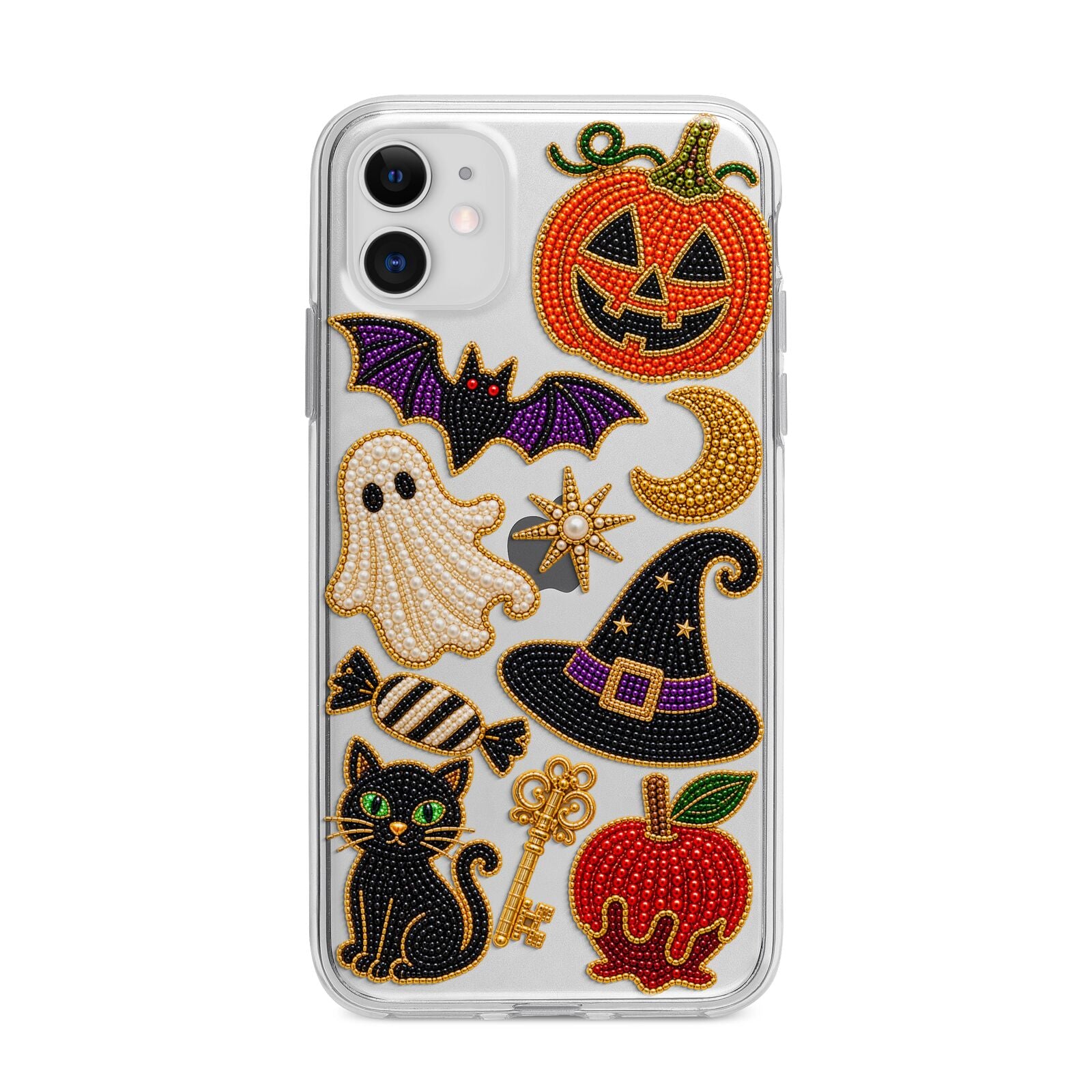 Midnight Mischief Charms Apple iPhone 11 in White with Bumper Case