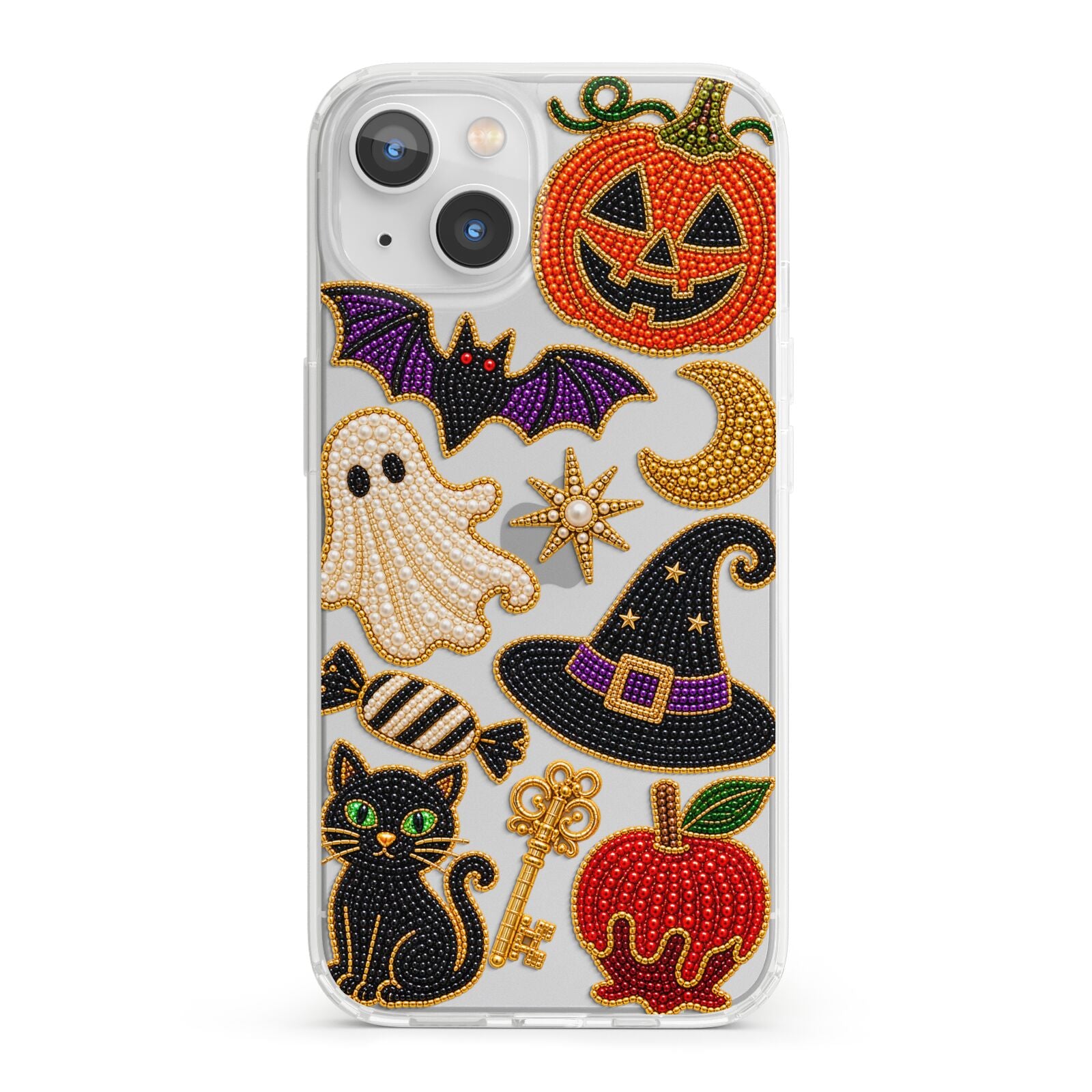 Midnight Mischief Charms iPhone 13 Clear Bumper Case