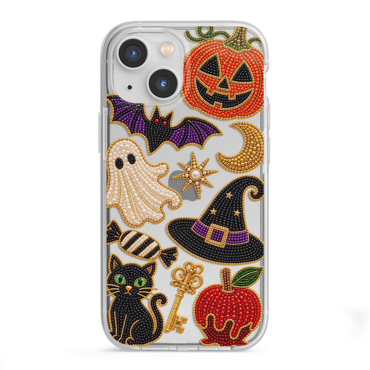 Midnight Mischief Charms iPhone 13 Mini TPU Impact Case with White Edges