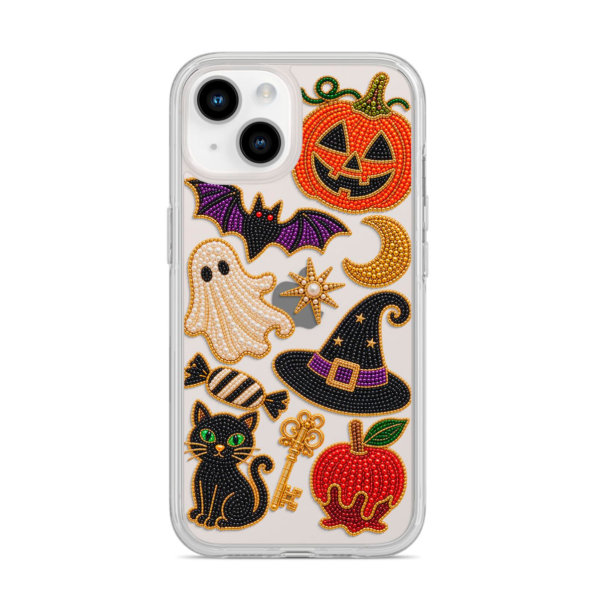 Midnight Mischief Charms iPhone 14 Clear Tough Case Starlight