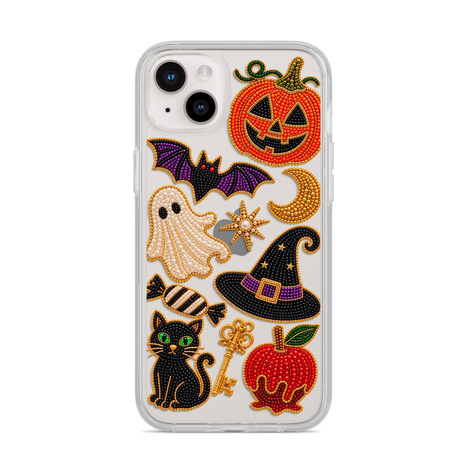 Midnight Mischief Charms iPhone 14 Plus Clear Tough Case Starlight