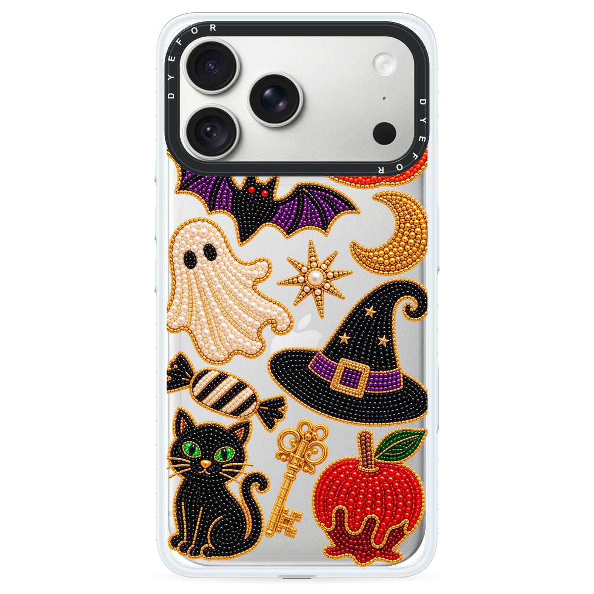Midnight Mischief Charms iPhone 18 Pro Max Black Impact Pre order Case on Silver phone