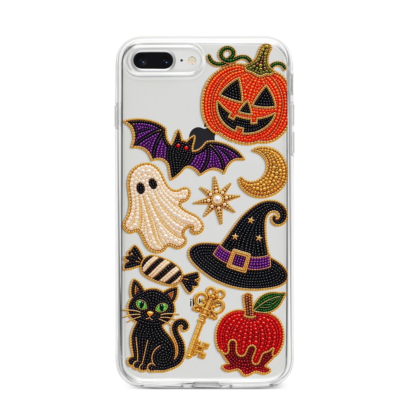 Midnight Mischief Charms iPhone 8 Plus Bumper Case on Silver iPhone
