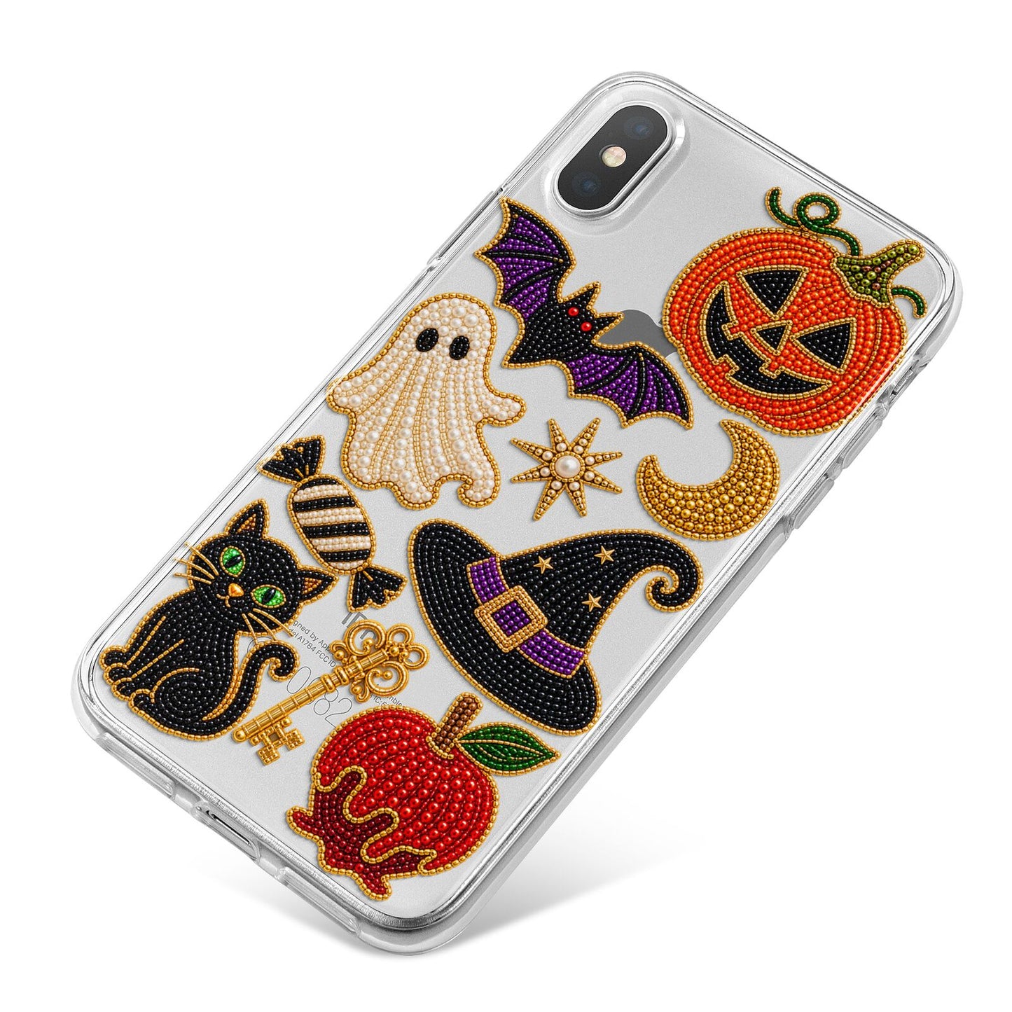 Midnight Mischief Charms iPhone X Bumper Case on Silver iPhone