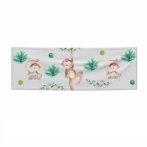 Monkey Personalised Happy Birthday Banner