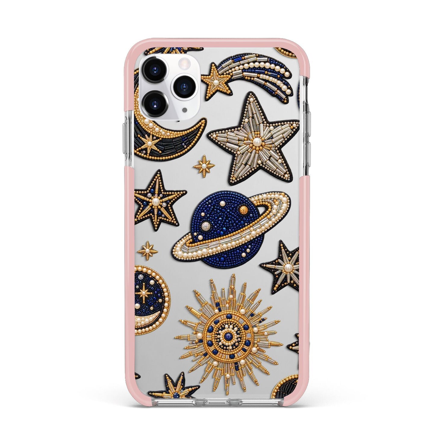 Moonlit Charms Beaded Celestial iPhone 11 Pro Max Impact Pink Edge Case