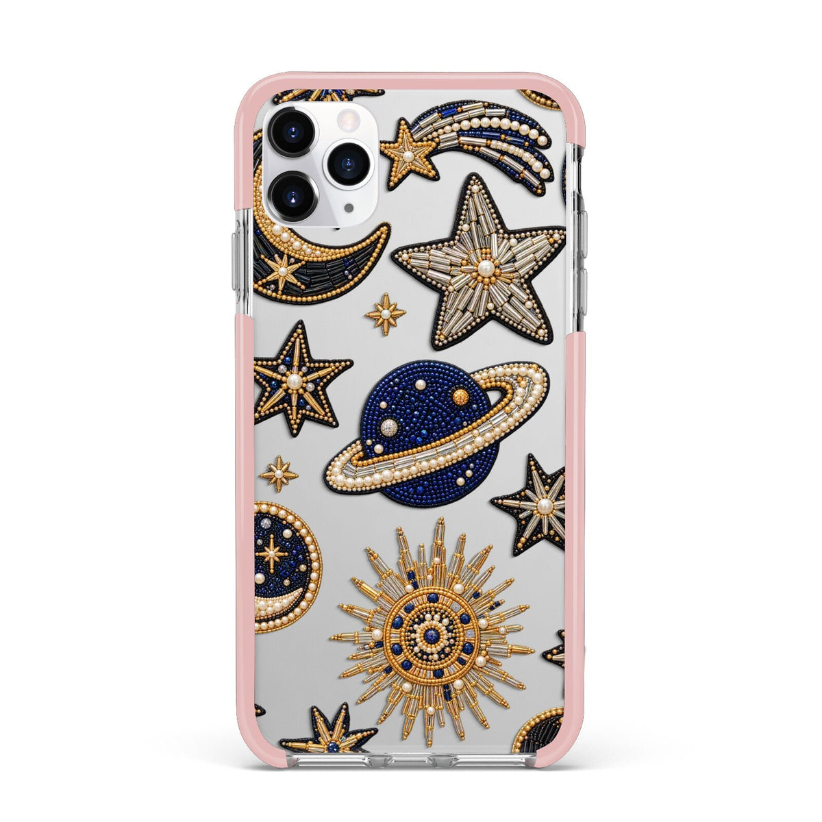 Moonlit Charms Beaded Celestial iPhone 11 Pro Max Impact Pink Edge Case