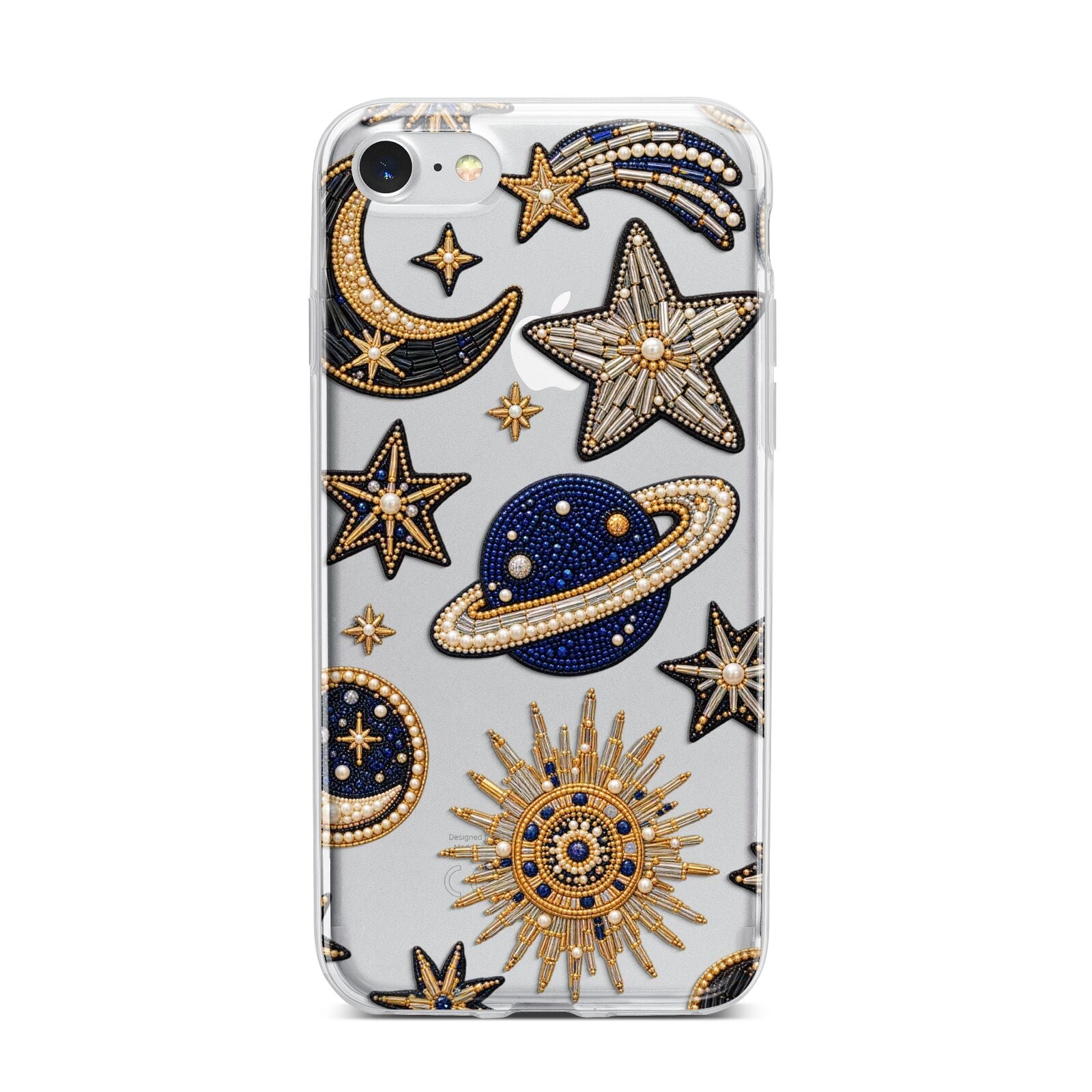 Moonlit Charms Beaded Celestial iPhone 7 Bumper Case on Silver iPhone