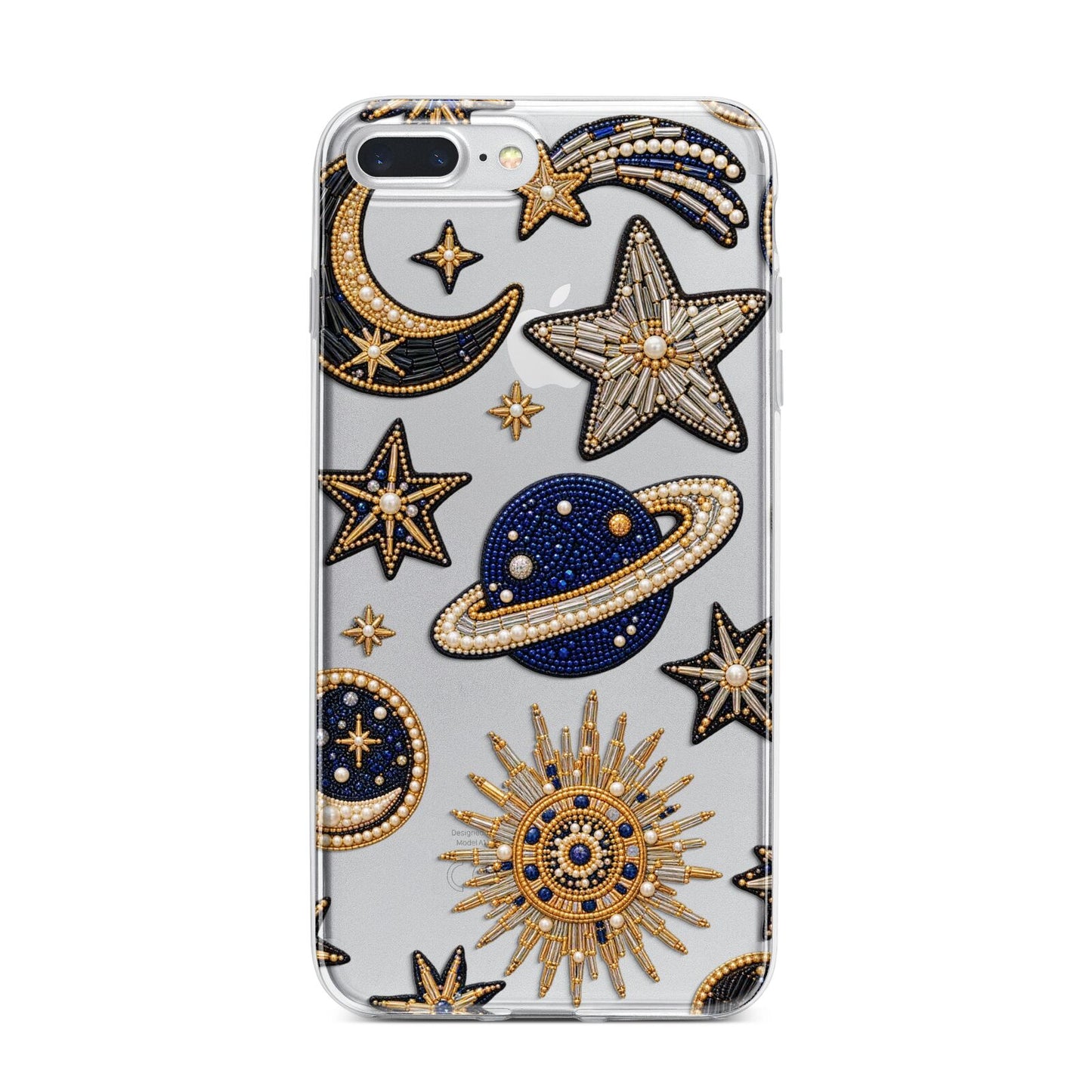 Moonlit Charms Beaded Celestial iPhone 7 Plus Bumper Case on Silver iPhone