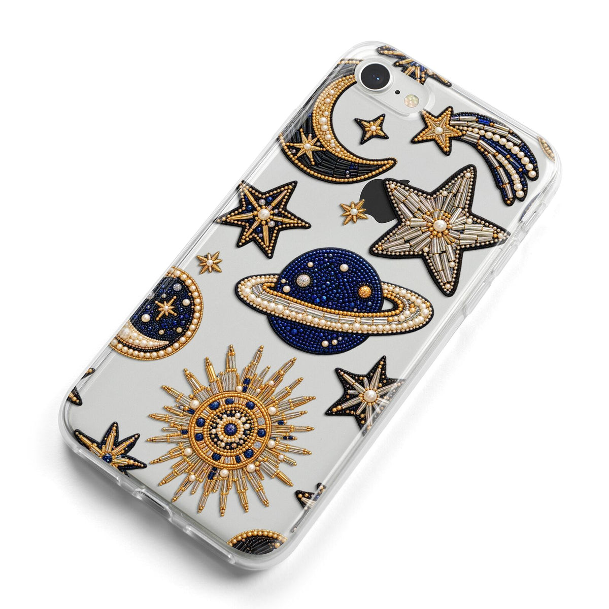 Moonlit Charms Beaded Celestial iPhone 8 Bumper Case on Silver iPhone Alternative Image
