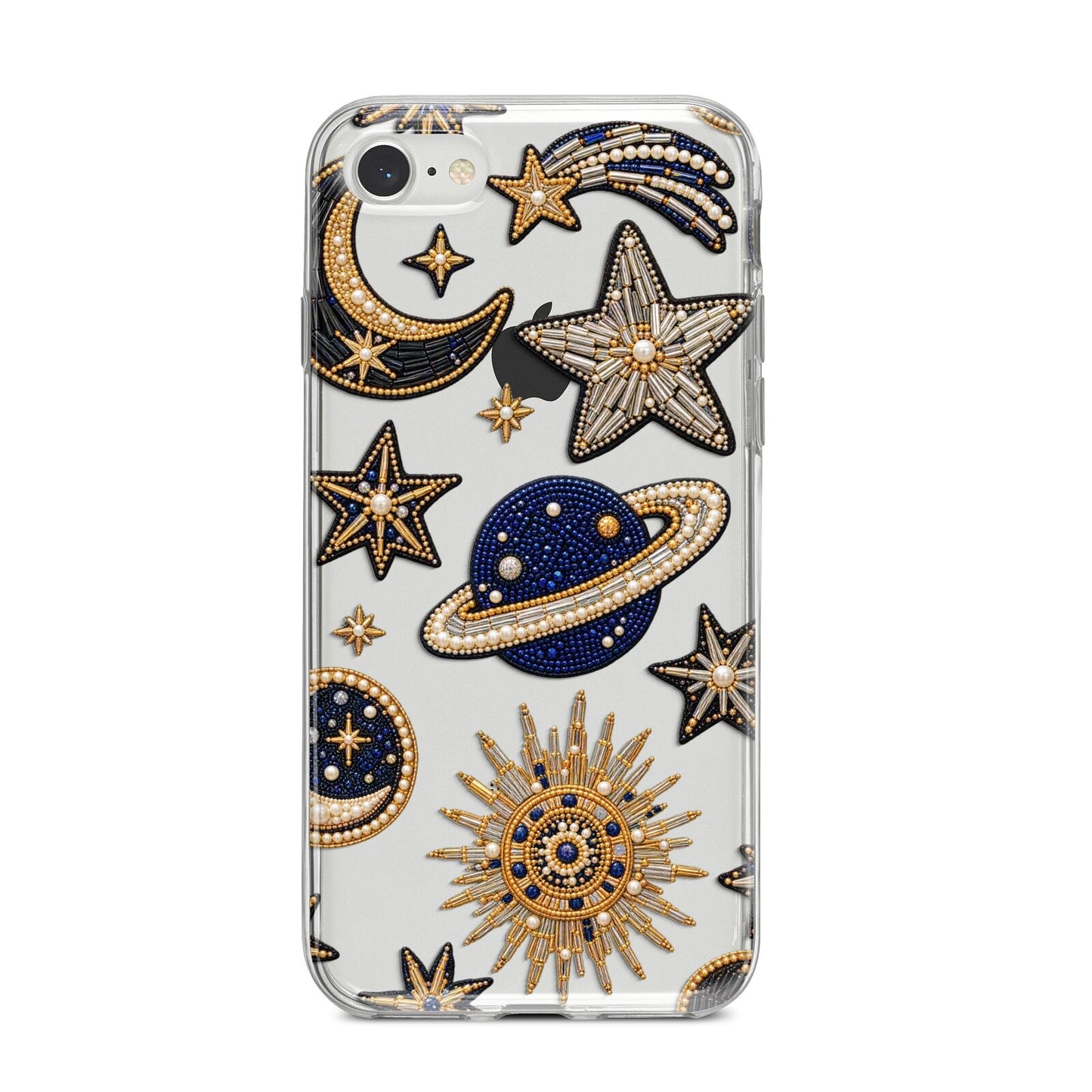 Moonlit Charms Beaded Celestial iPhone 8 Bumper Case on Silver iPhone