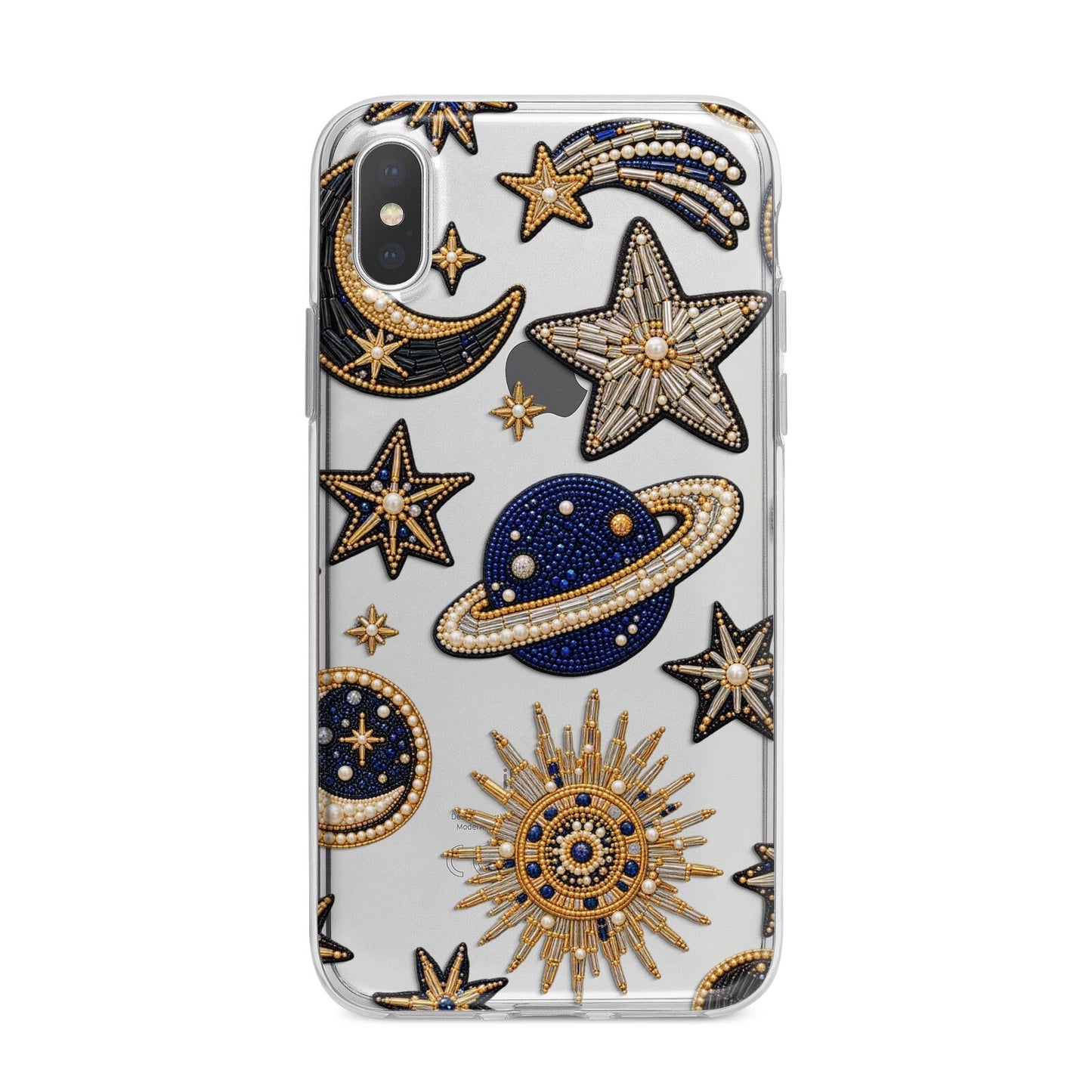 Moonlit Charms Beaded Celestial iPhone X Bumper Case on Silver iPhone Alternative Image 1