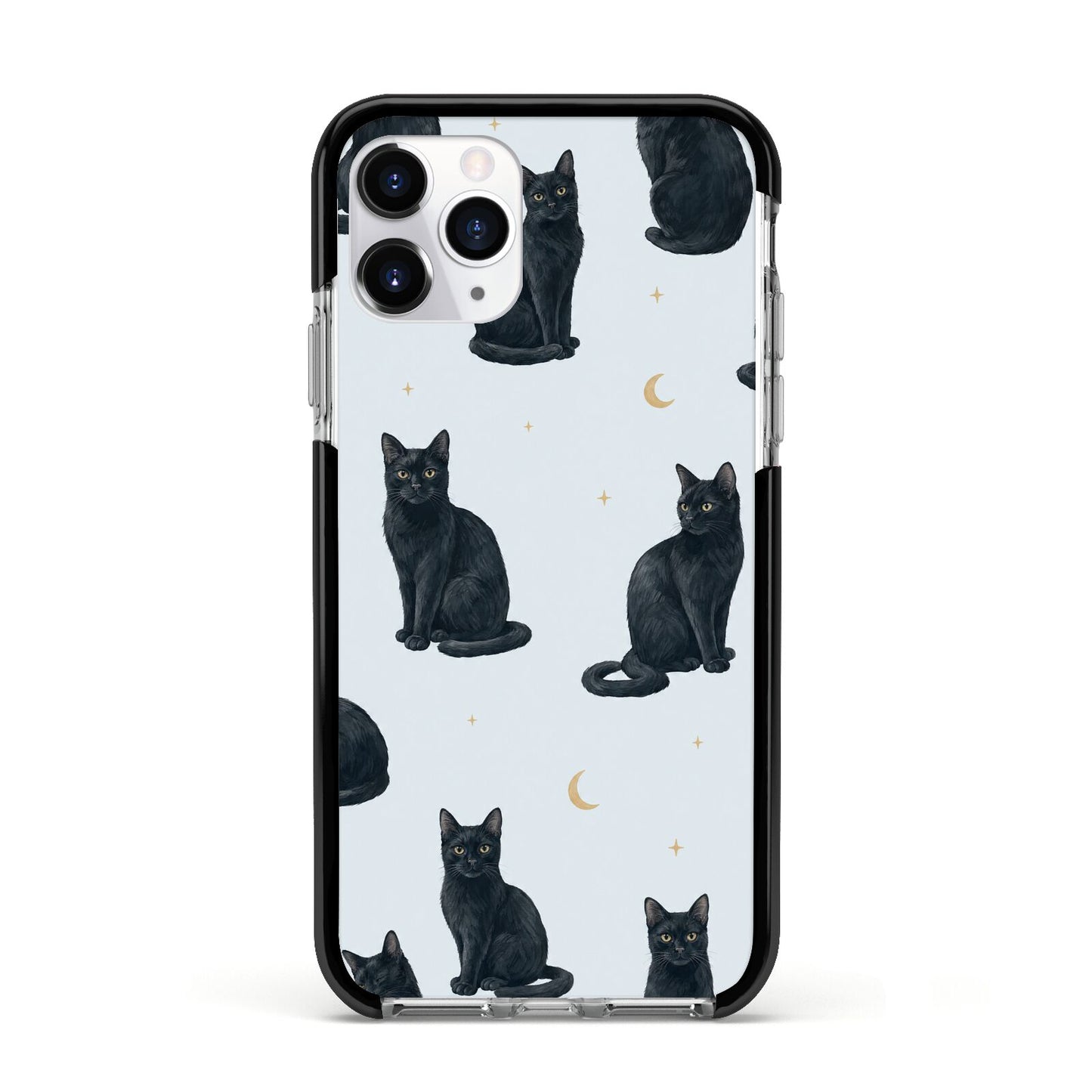 Moonlit Mews Apple iPhone 11 Pro in Silver with Black Impact Case