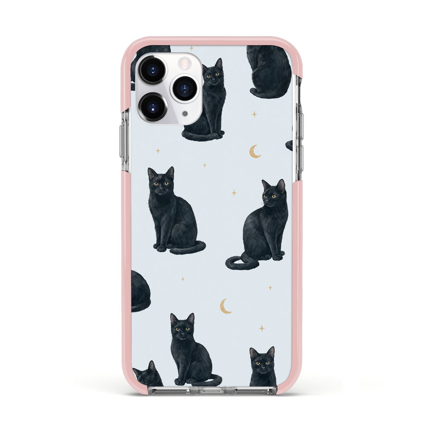 Moonlit Mews Apple iPhone 11 Pro in Silver with Pink Impact Case