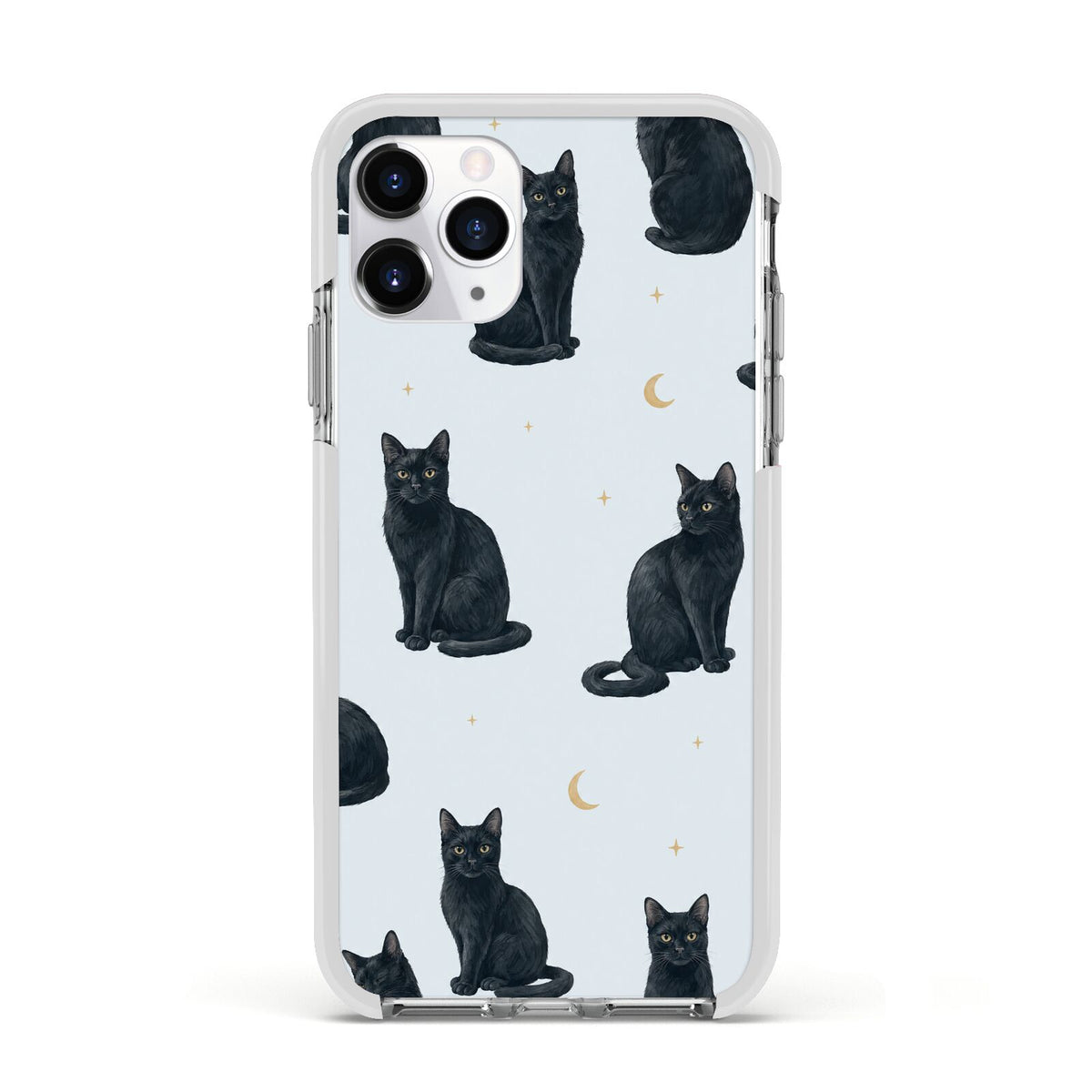 Moonlit Mews Apple iPhone 11 Pro in Silver with White Impact Case