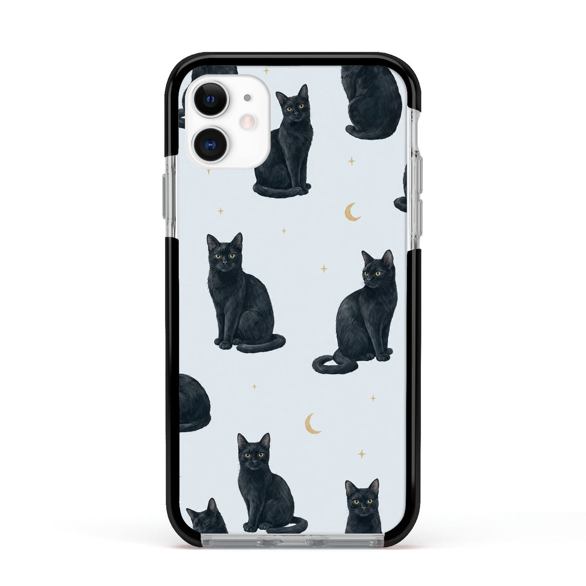 Moonlit Mews Apple iPhone 11 in White with Black Impact Case