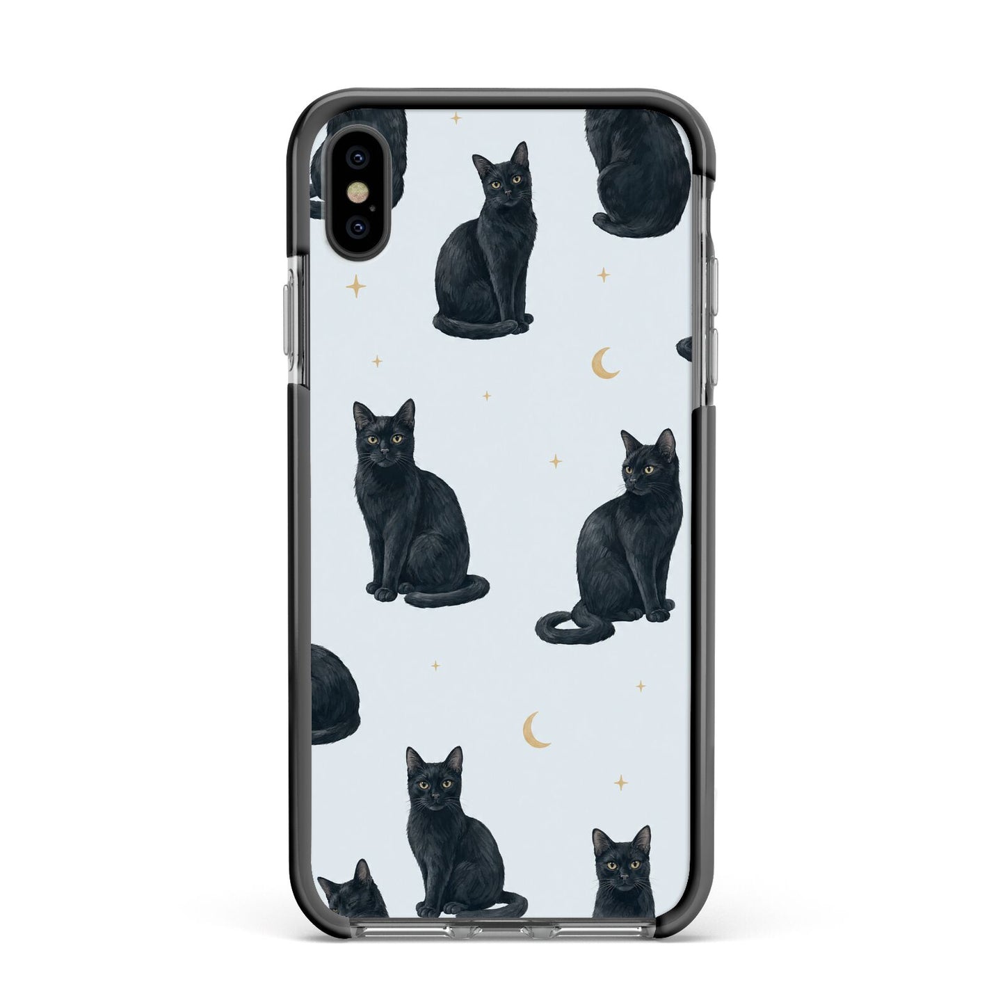 Moonlit Mews Apple iPhone Xs Max Impact Case Black Edge on Black Phone