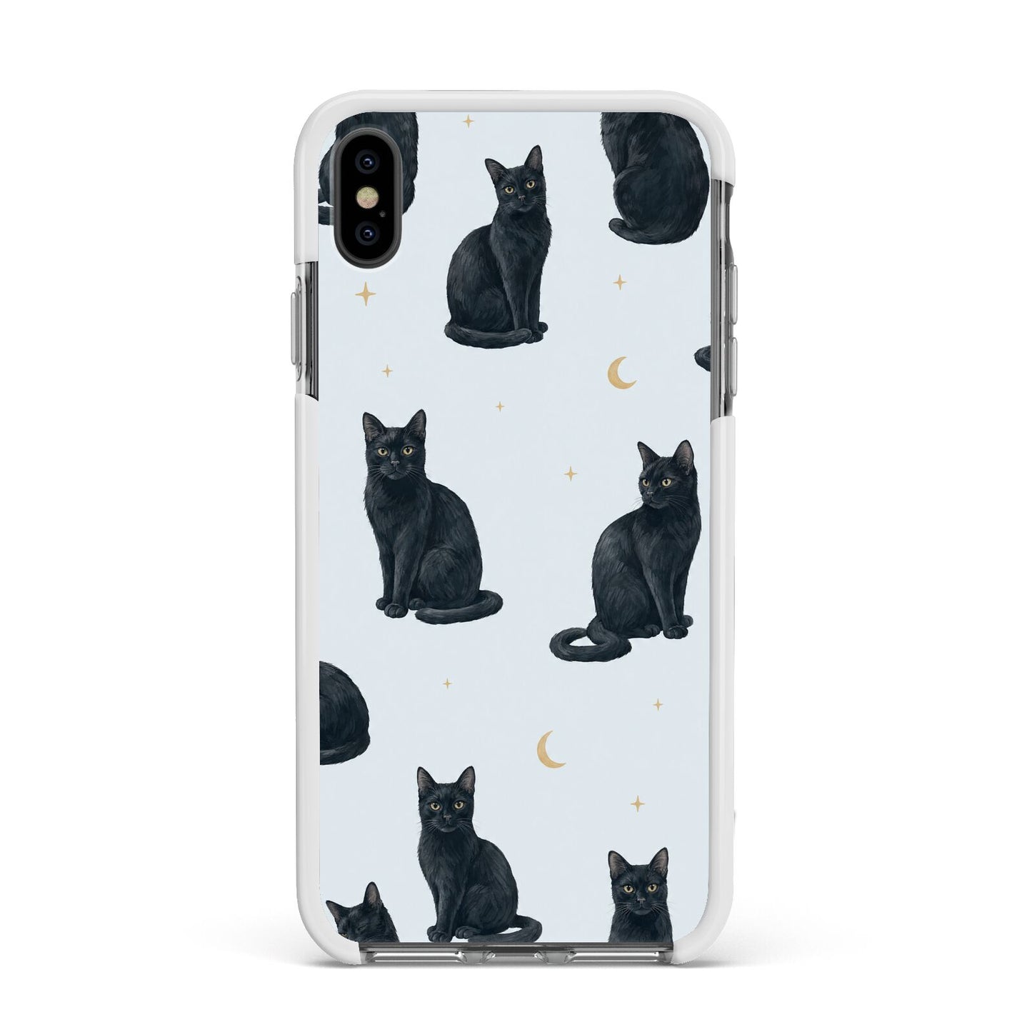 Moonlit Mews Apple iPhone Xs Max Impact Case White Edge on Black Phone